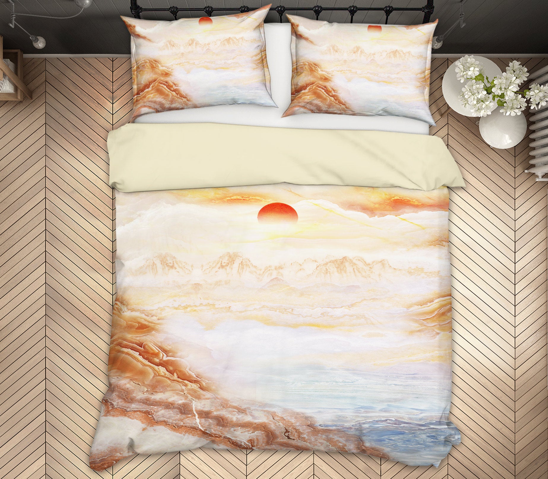 3D Mountain River 13066 Bed Pillowcases Quilt