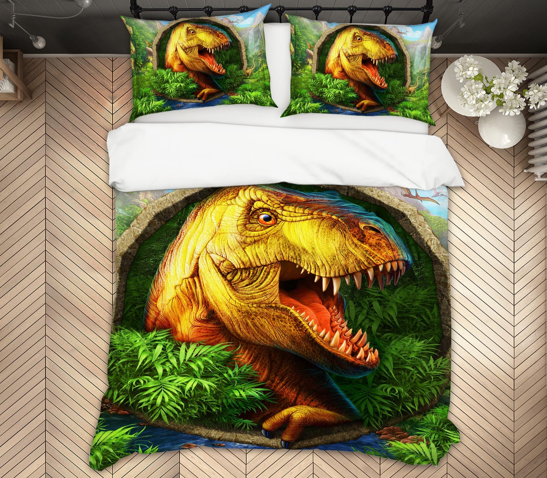 3D Dinosaur 12032 Bed Pillowcases Quilt