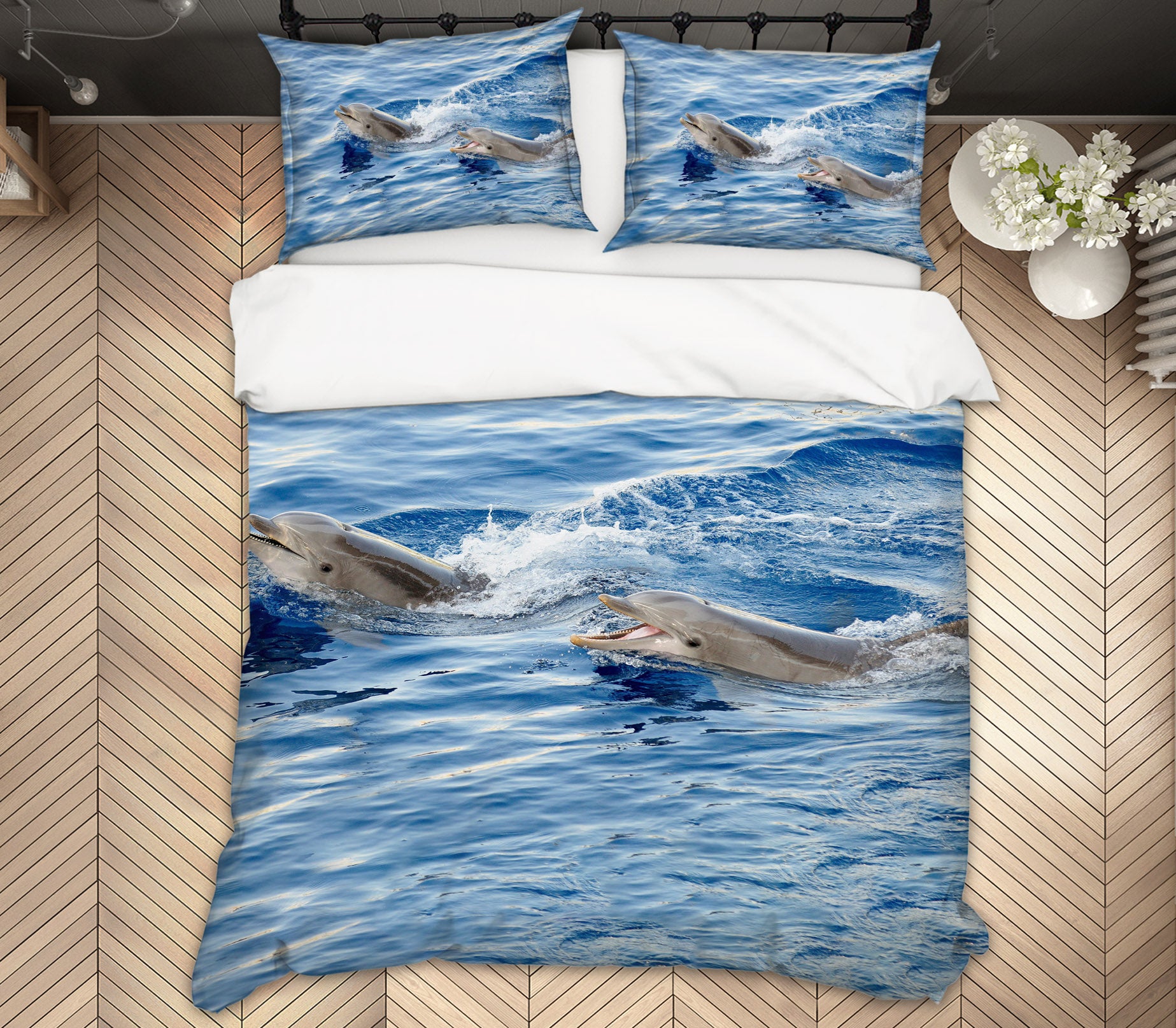 3D Dolphin 60101 Bed Pillowcases Quilt
