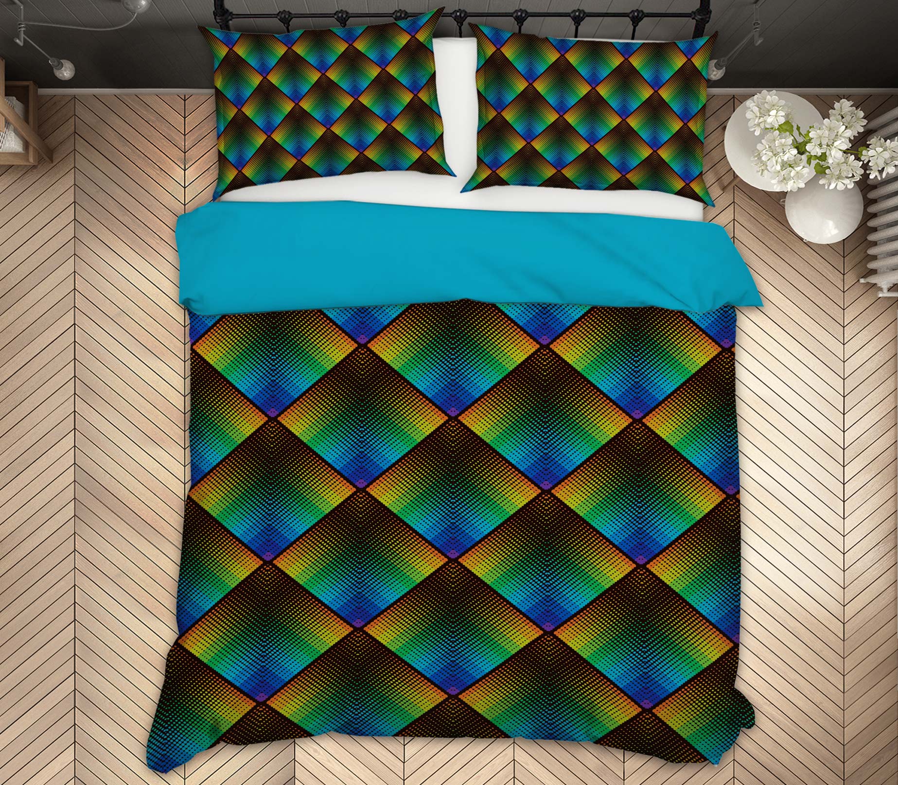 3D Diamond 14004 Bed Pillowcases Quilt
