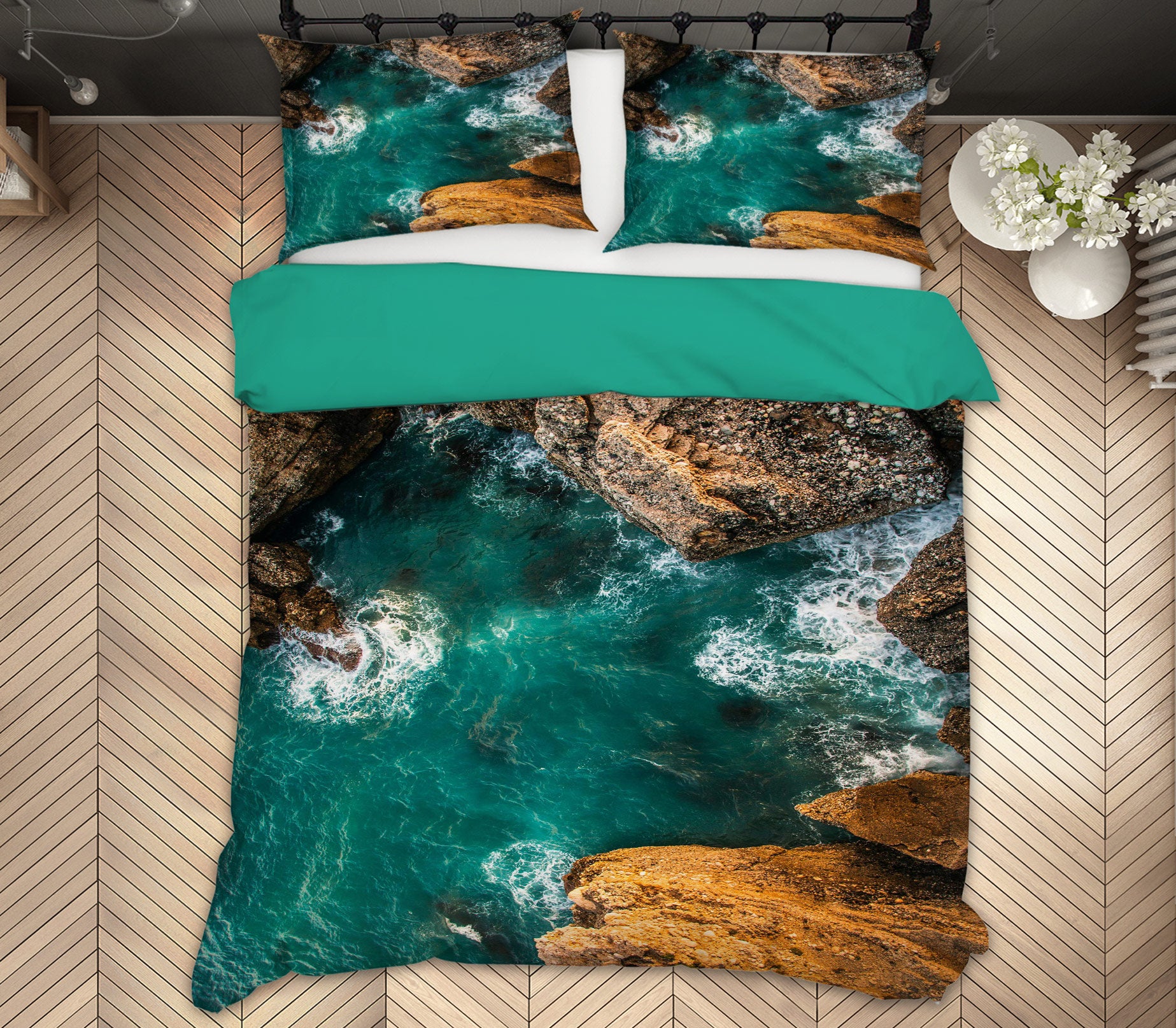 3D Green River 13130 Bed Pillowcases Quilt