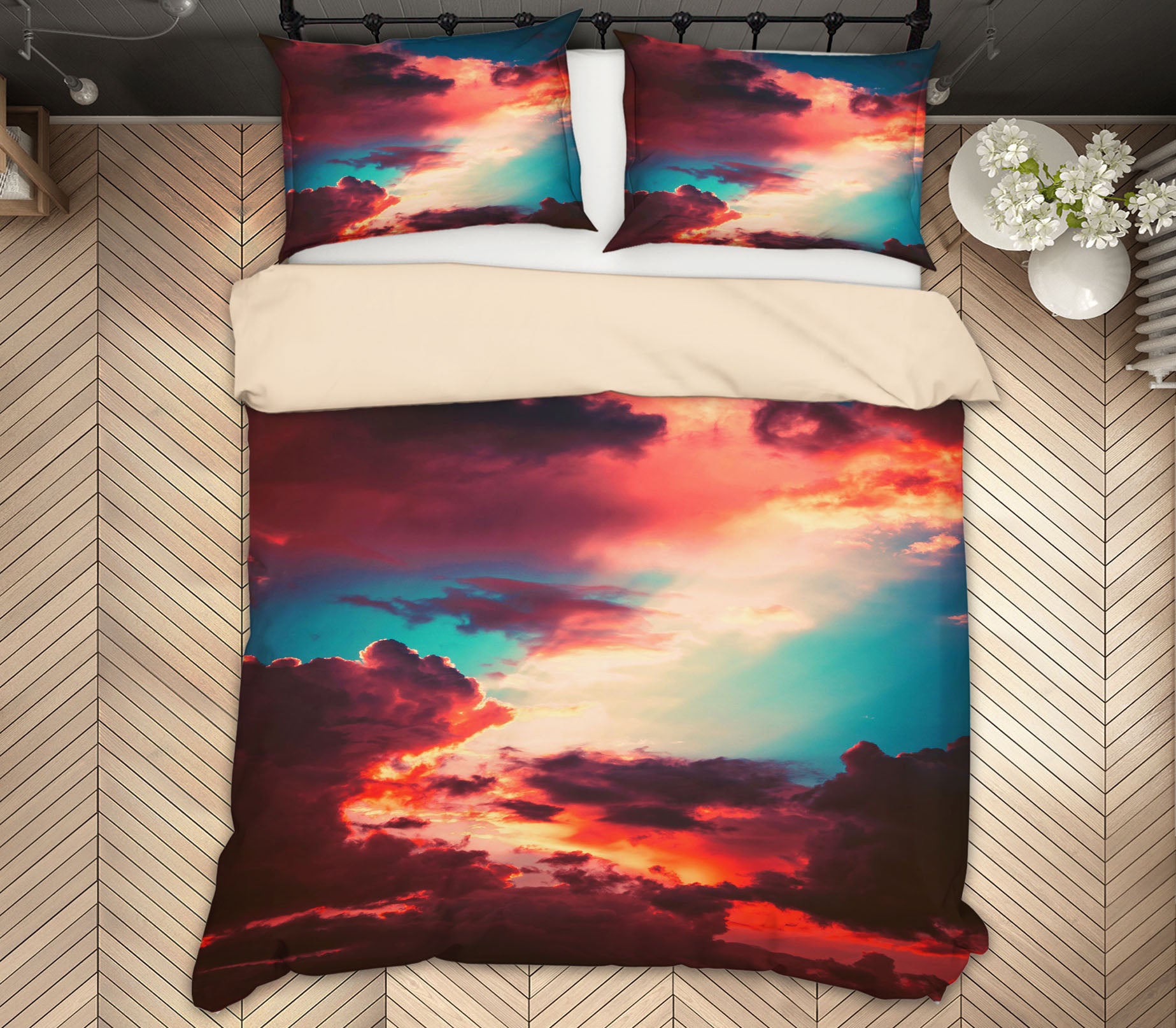 3D Colorful Clouds 16062 Bed Pillowcases Quilt