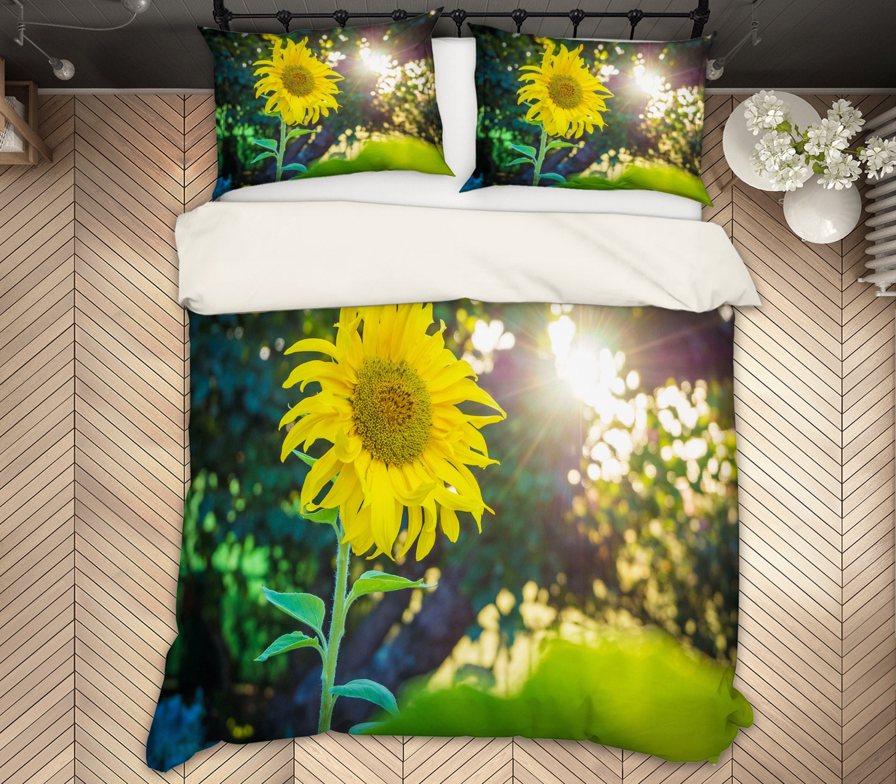 3D Sunflower 59177 Bed Pillowcases Quilt