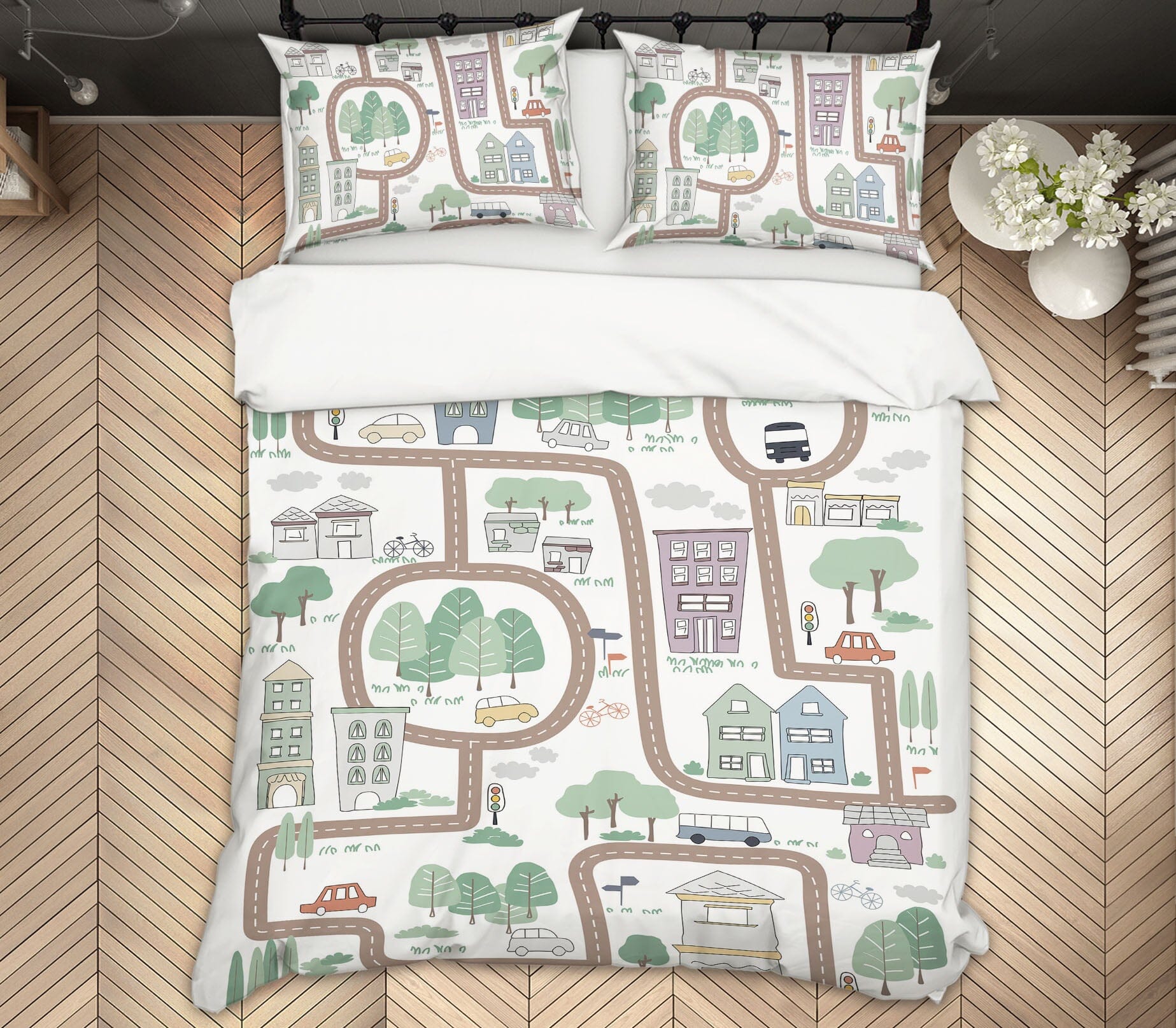 3D Lovely Street 2102 Jillian Helvey Bedding Bed Pillowcases Quilt Quiet Covers AJ Creativity Home 