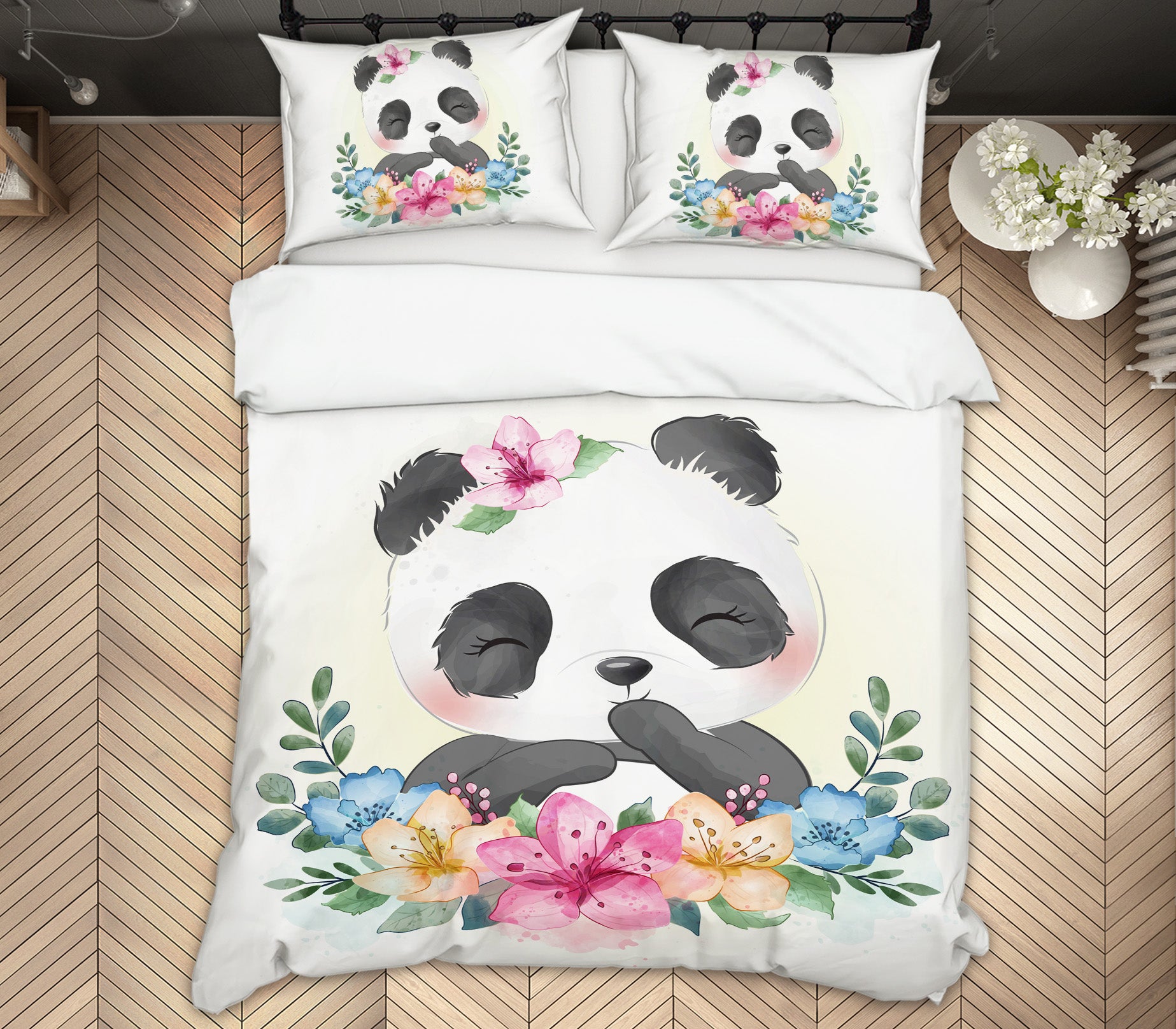3D Flower Panda 58213 Bed Pillowcases Quilt