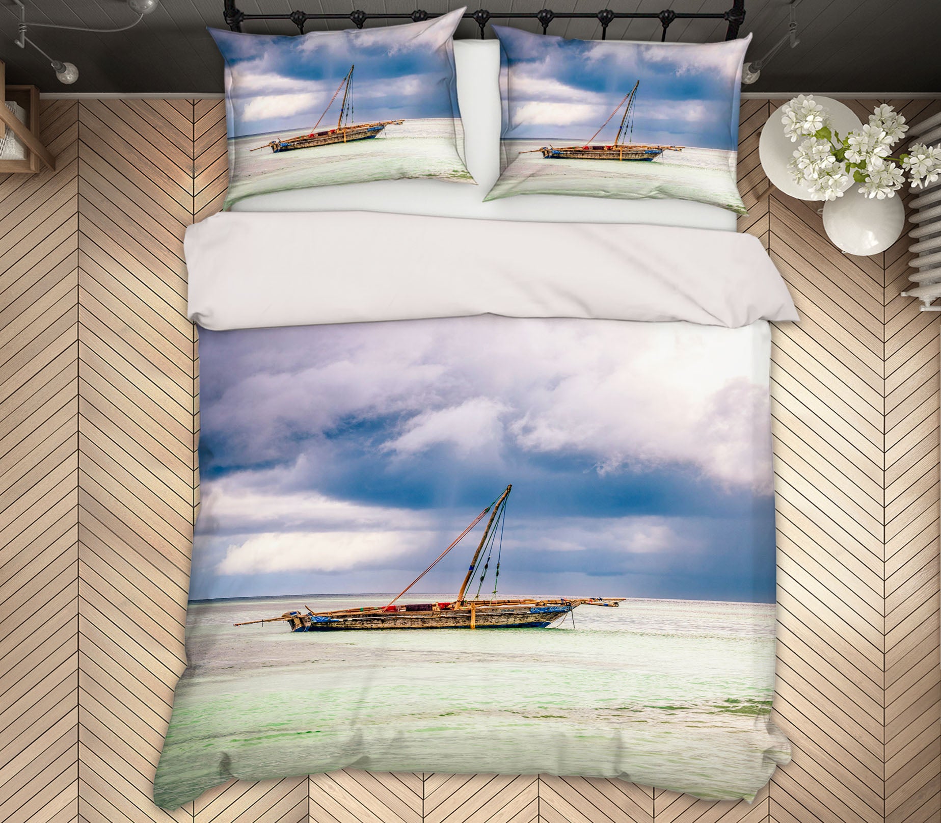 3D Sea Level Boat 061 Marco Carmassi Bedding Bed Pillowcases Quilt