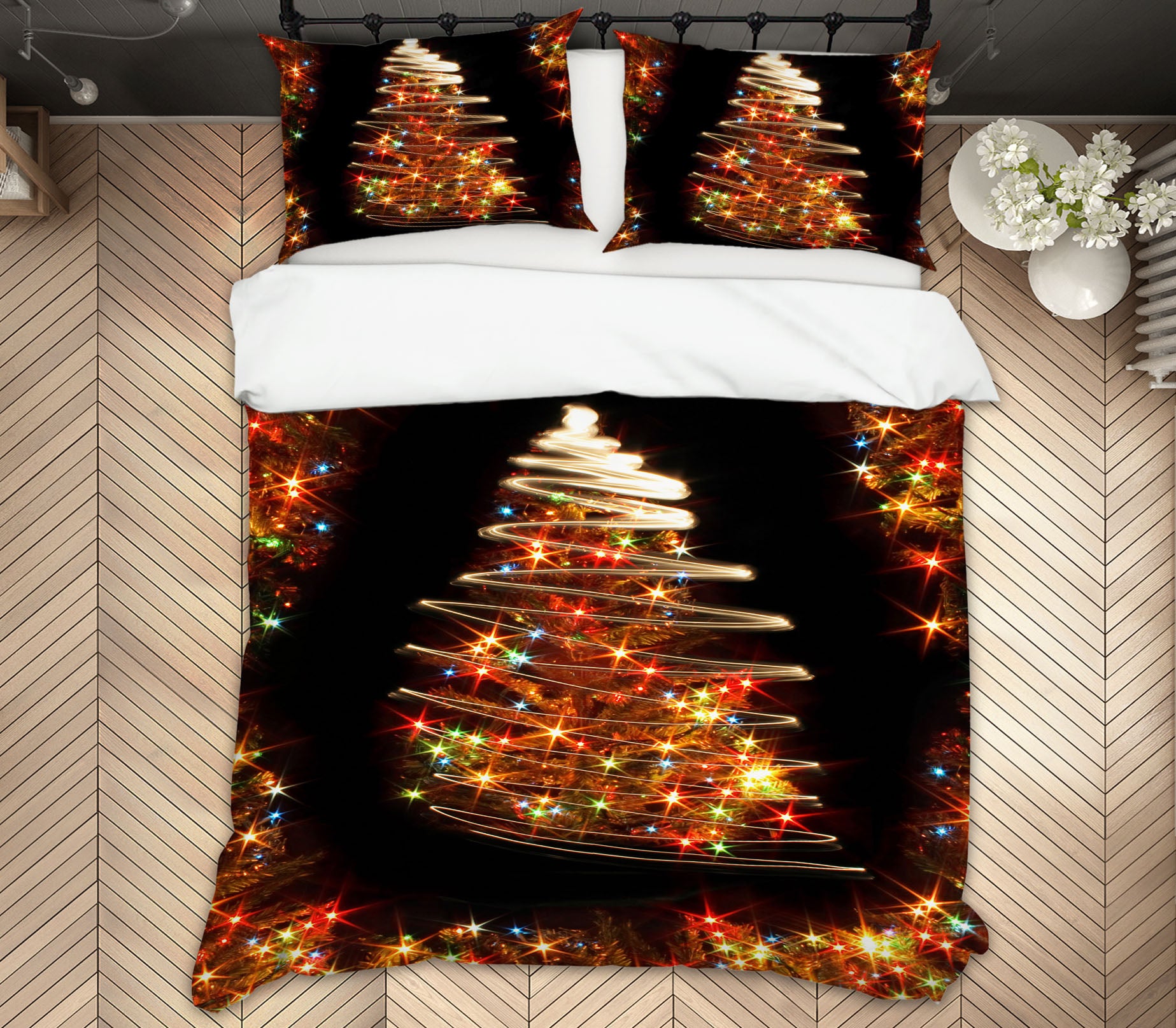 3D Light Tree 51064 Christmas Quilt Duvet Cover Xmas Bed Pillowcases