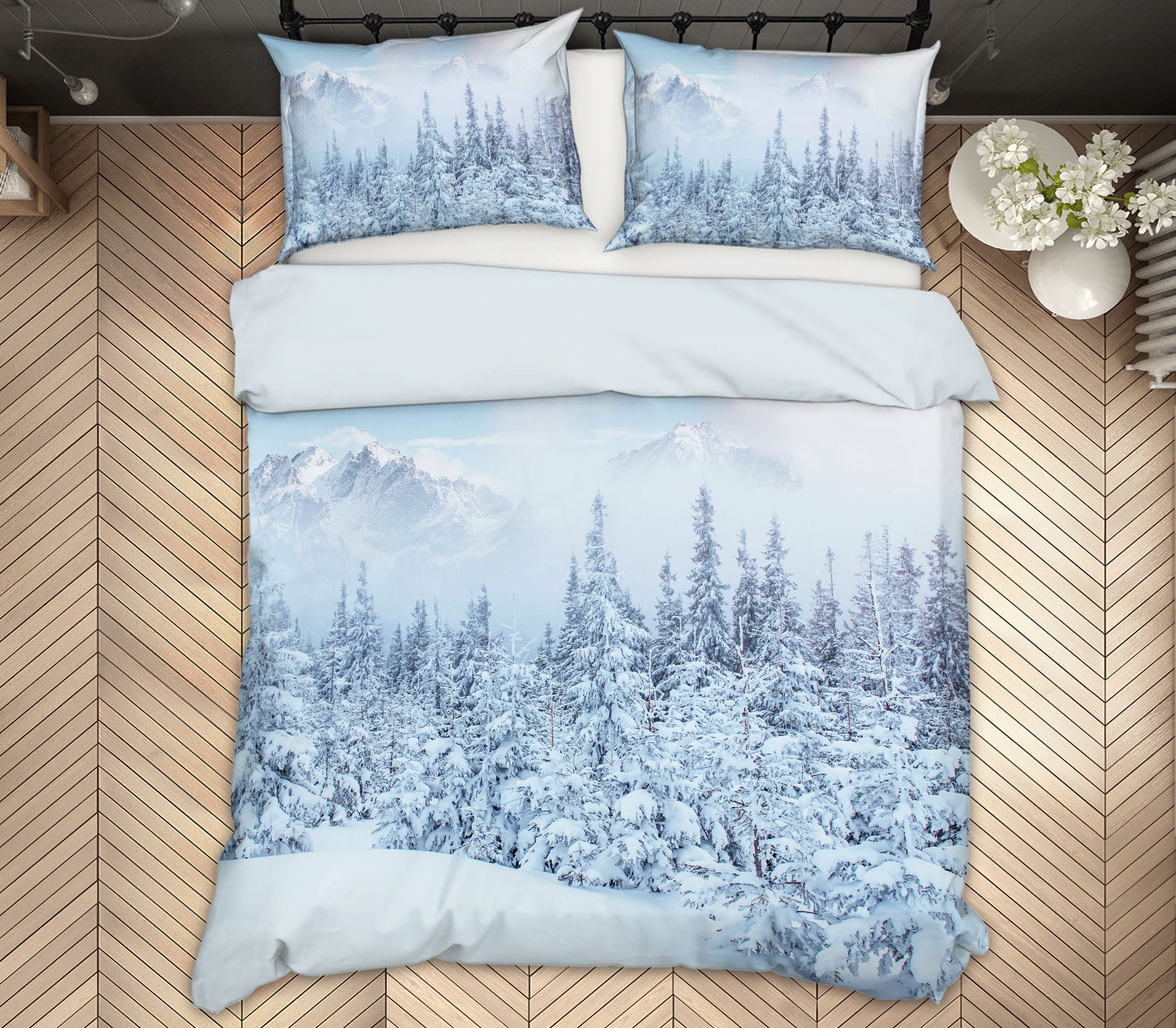 3D Snow Tree 63185 Bed Pillowcases Quilt