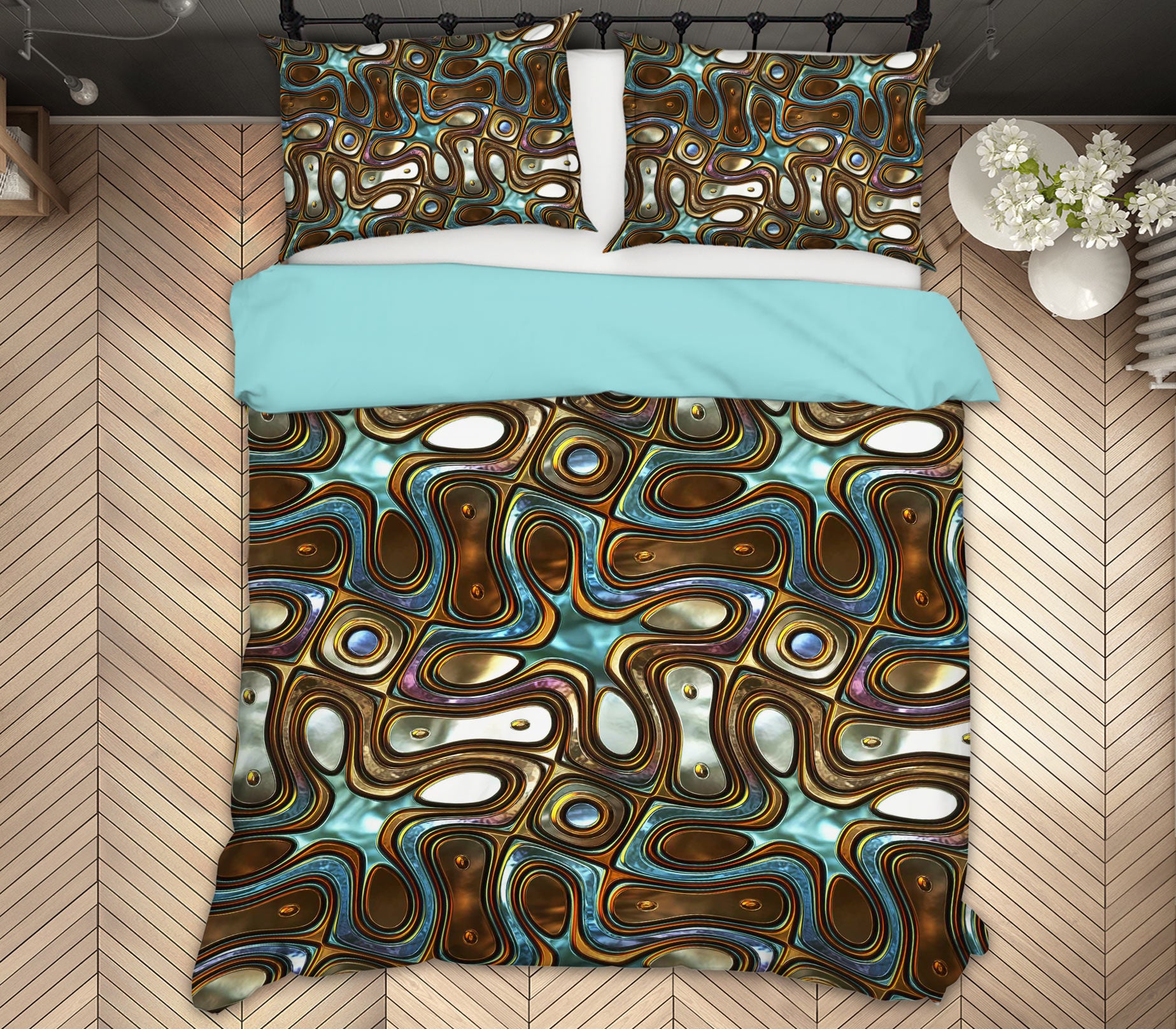 3D Grain Pattern 14087 Bed Pillowcases Quilt