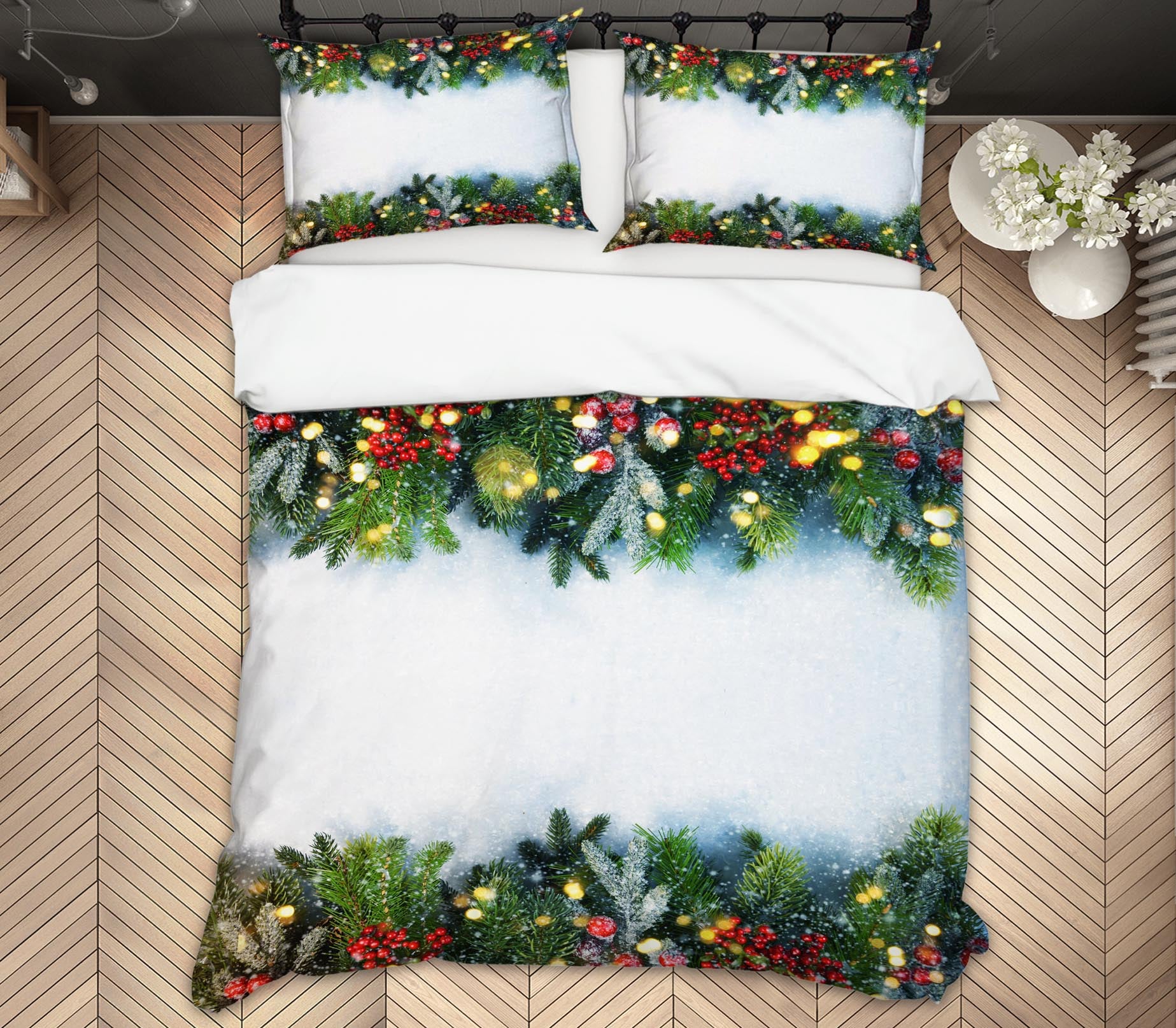 3D Branches 51111 Christmas Quilt Duvet Cover Xmas Bed Pillowcases