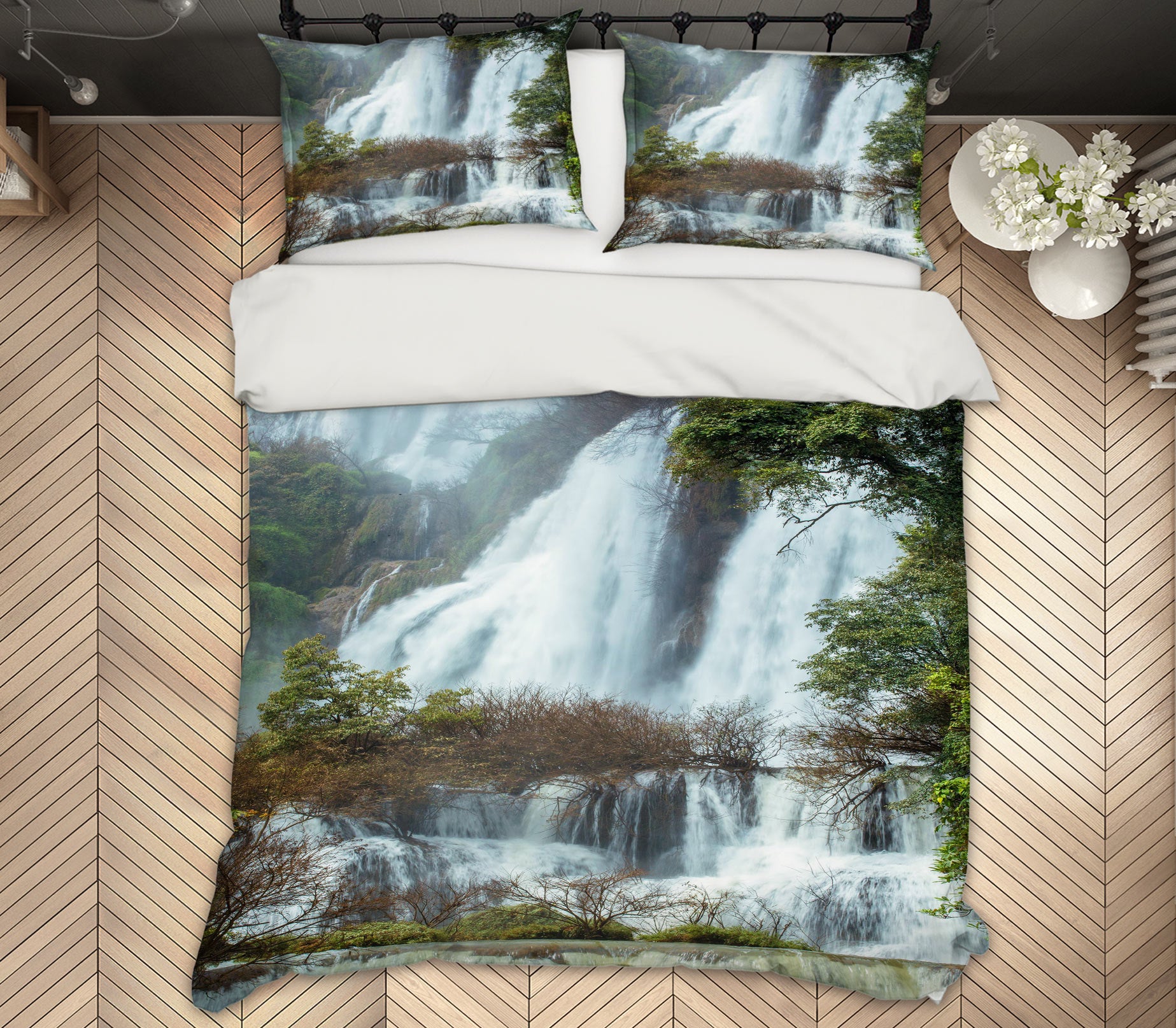 3D Waterfall 15125 Bed Pillowcases Quilt