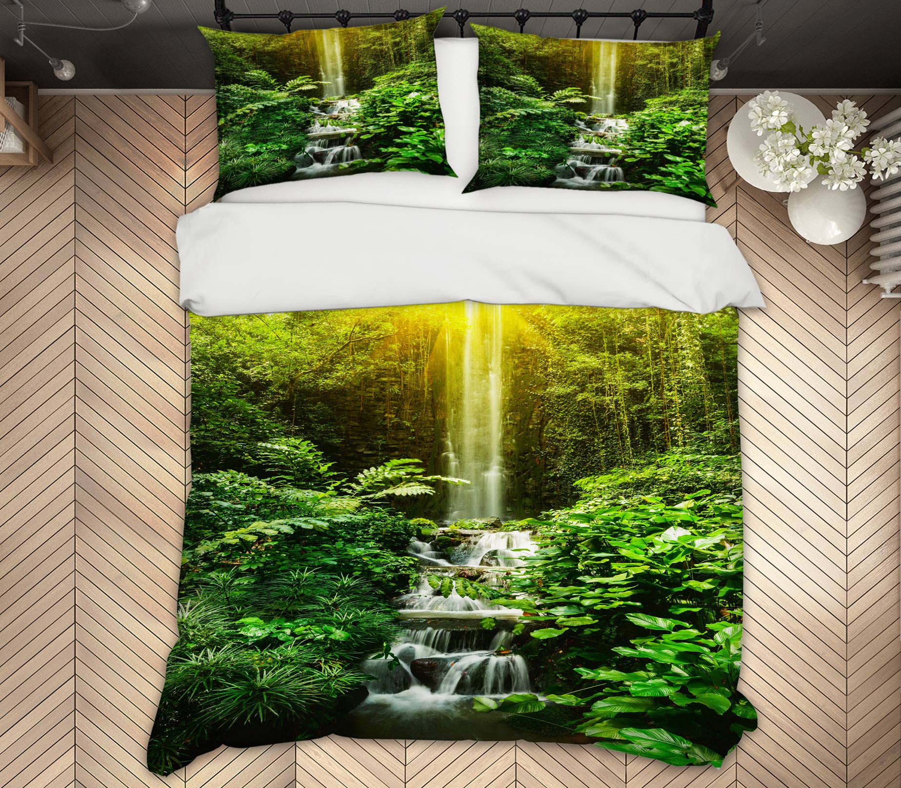 3D Forest Sunlight 15096 Bed Pillowcases Quilt