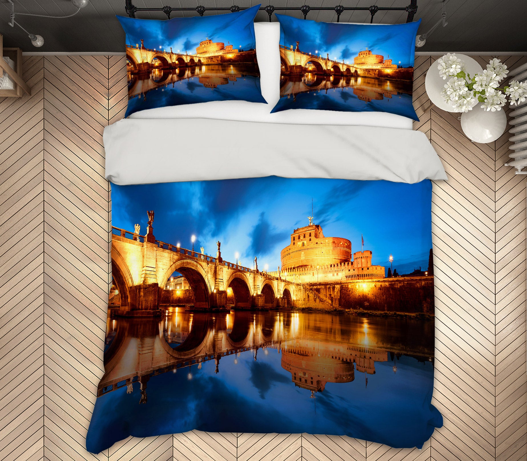 3D Building Bridge 59116 Bed Pillowcases Quilt