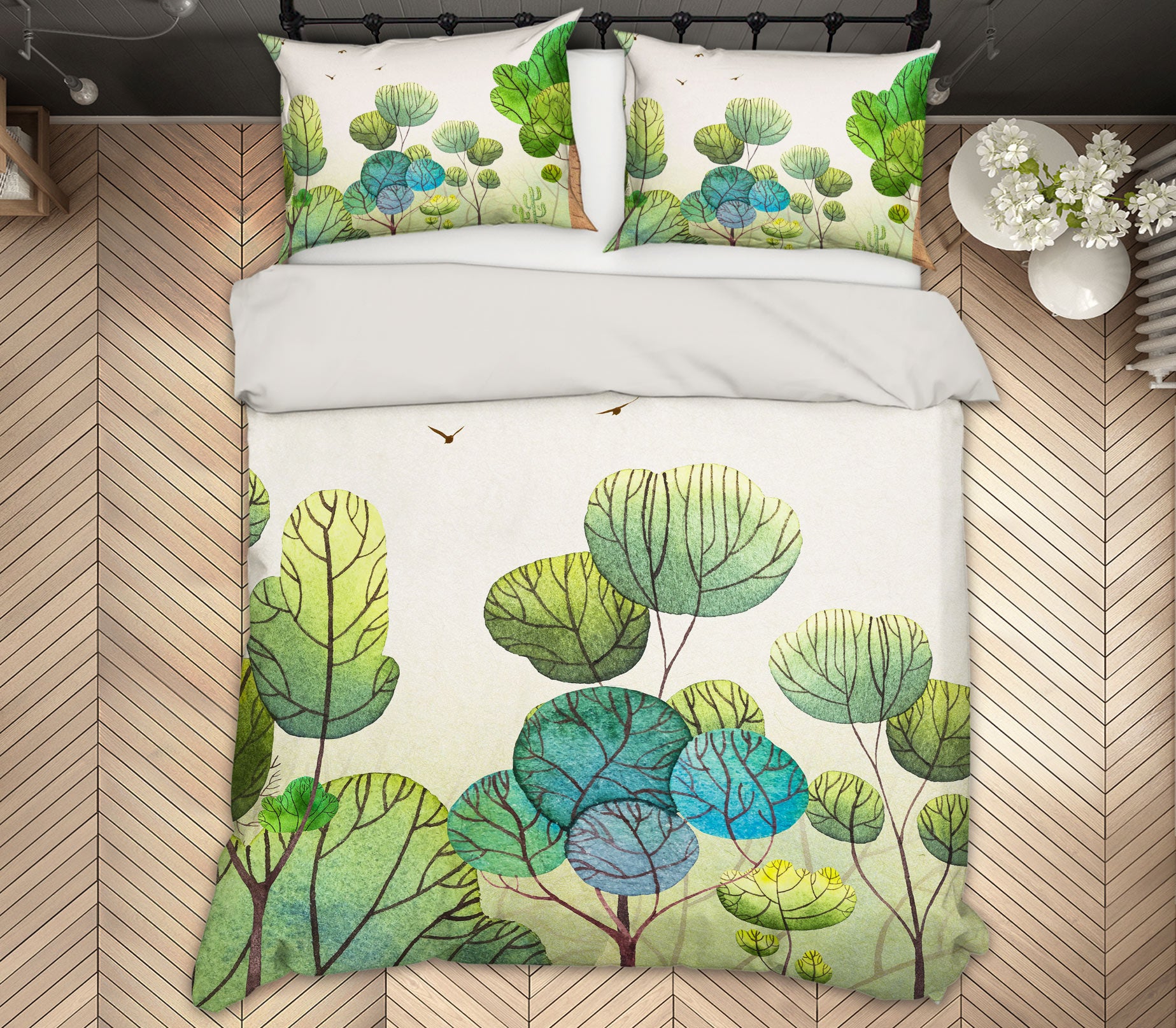3D Leaves 12079 Bed Pillowcases Quilt