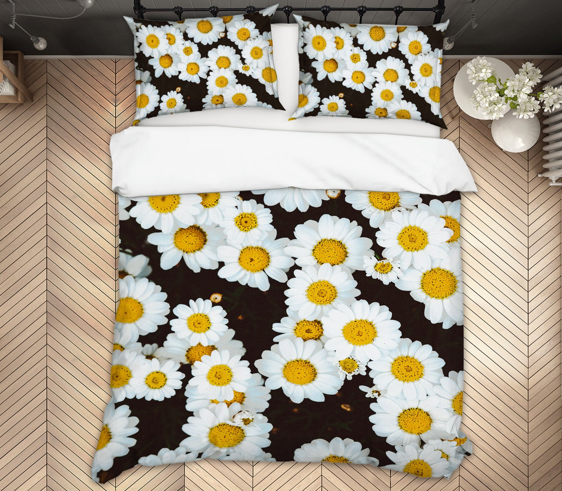 3D Small Chrysanthemum Pattern 61106 Bed Pillowcases Quilt