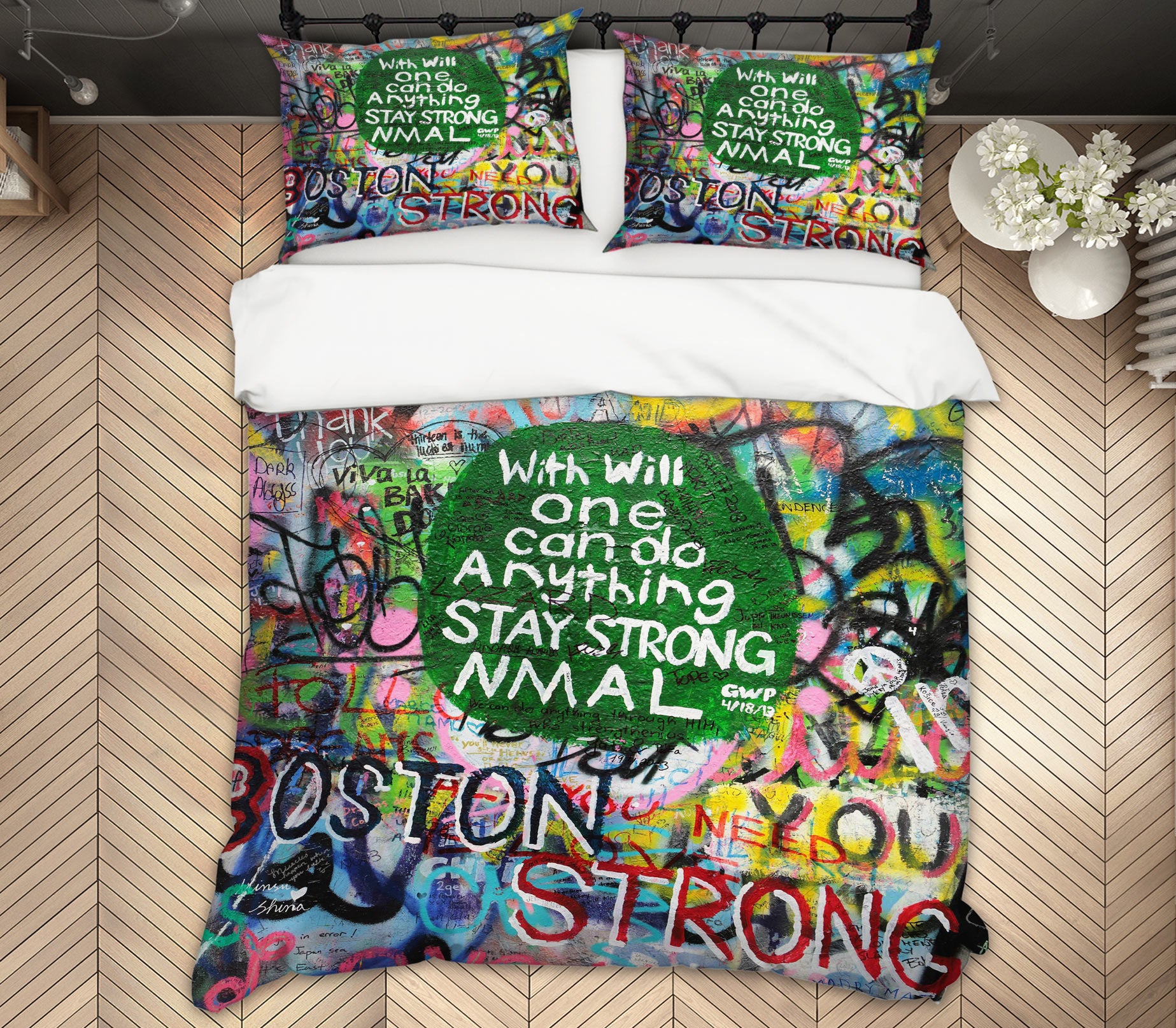 3D English Alphabet 14132 Bed Pillowcases Quilt