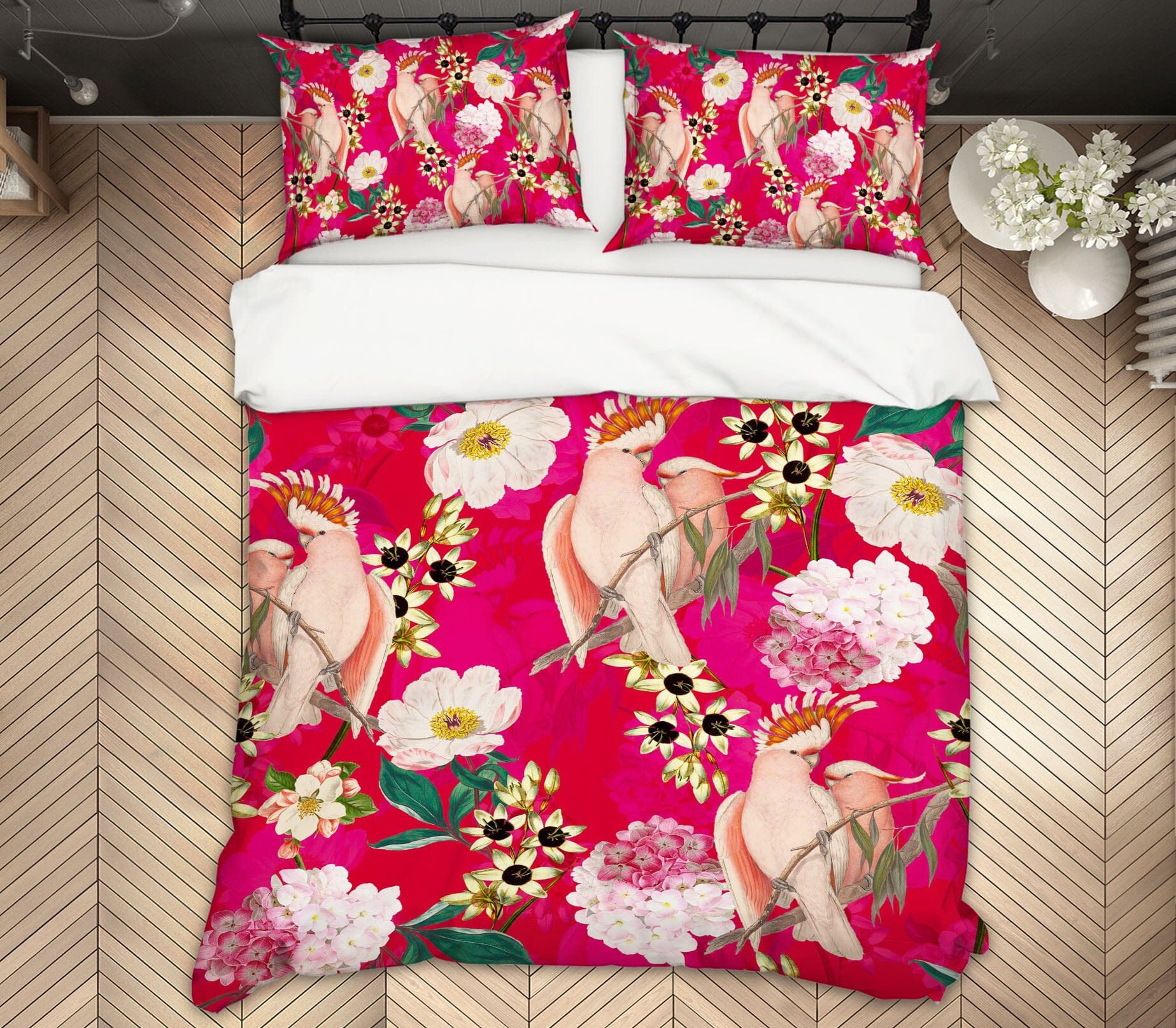 3D Pink Parrot 131 Uta Naumann Bedding Bed Pillowcases Quilt Quiet Covers AJ Creativity Home 