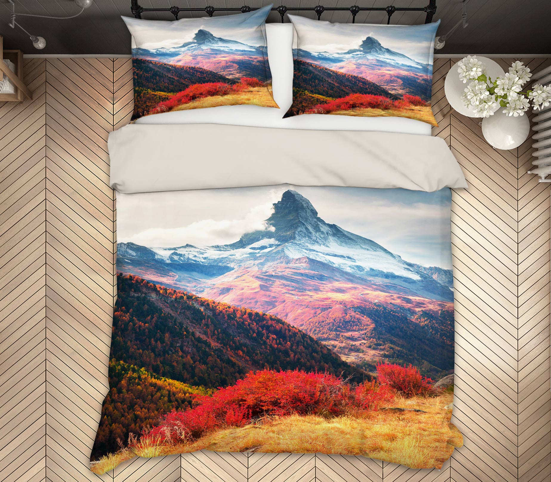 3D Mountain 15155 Bed Pillowcases Quilt