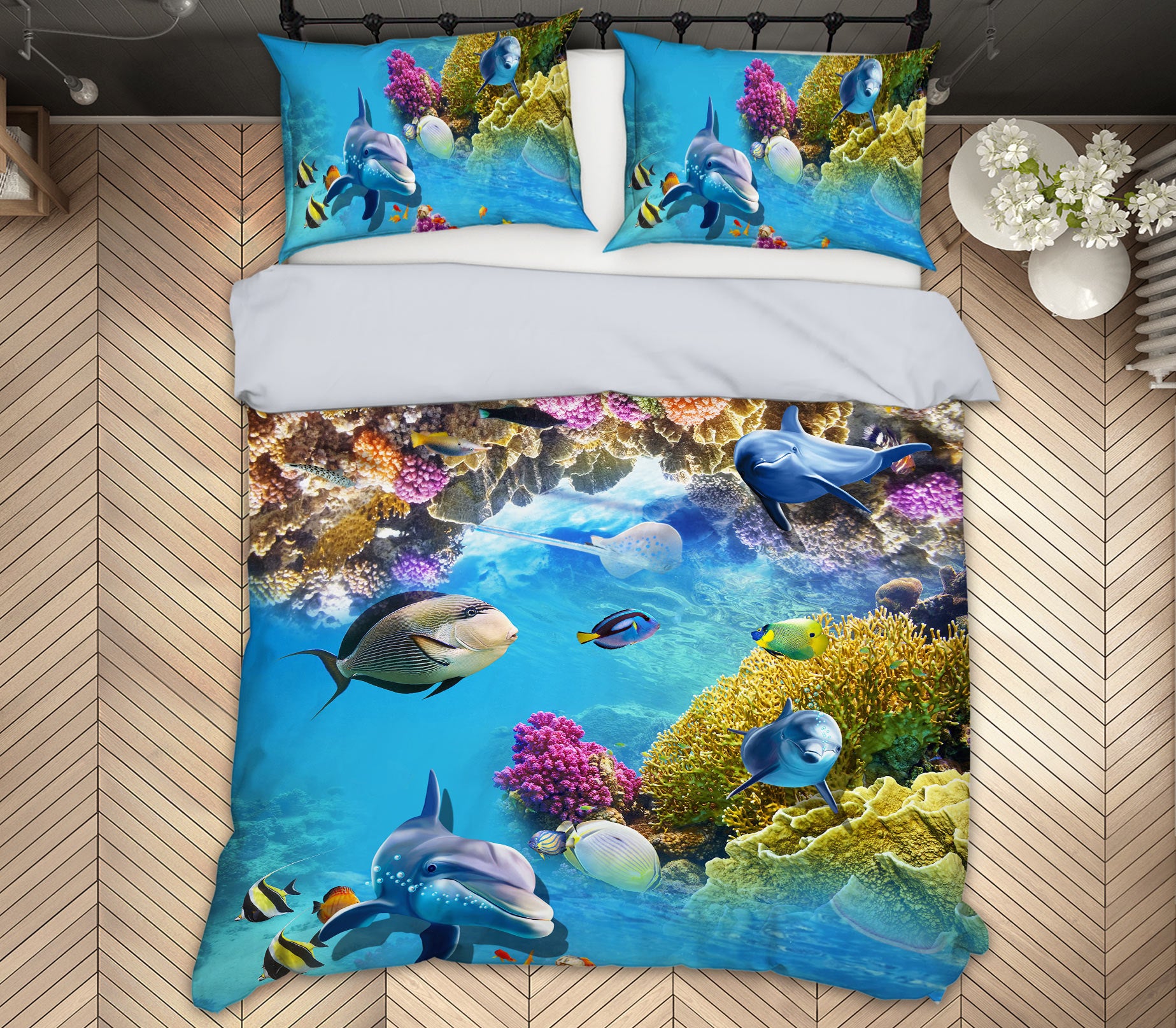 3D Seabed Fish 13063 Bed Pillowcases Quilt