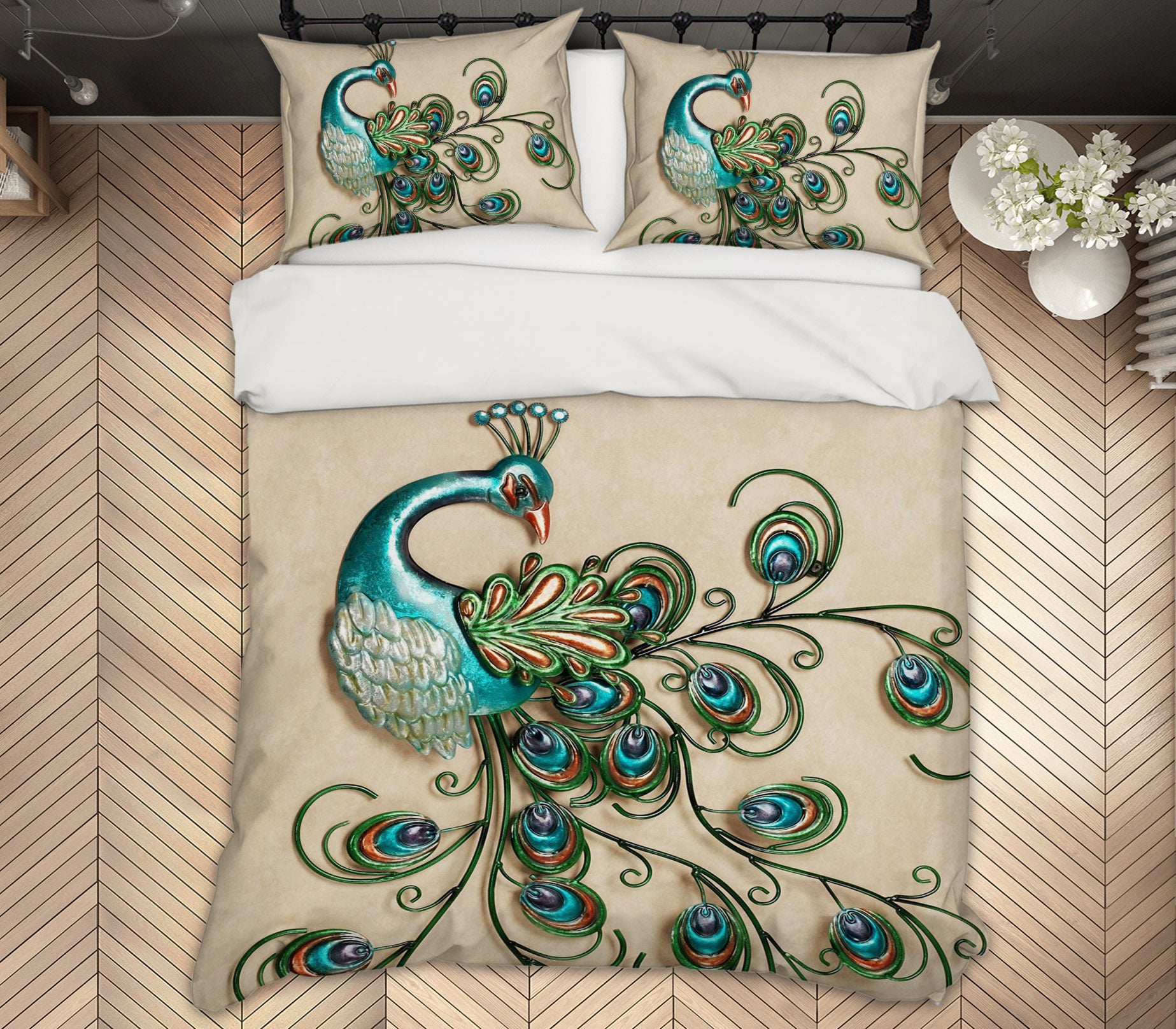 3D Peacock 12117 Bed Pillowcases Quilt