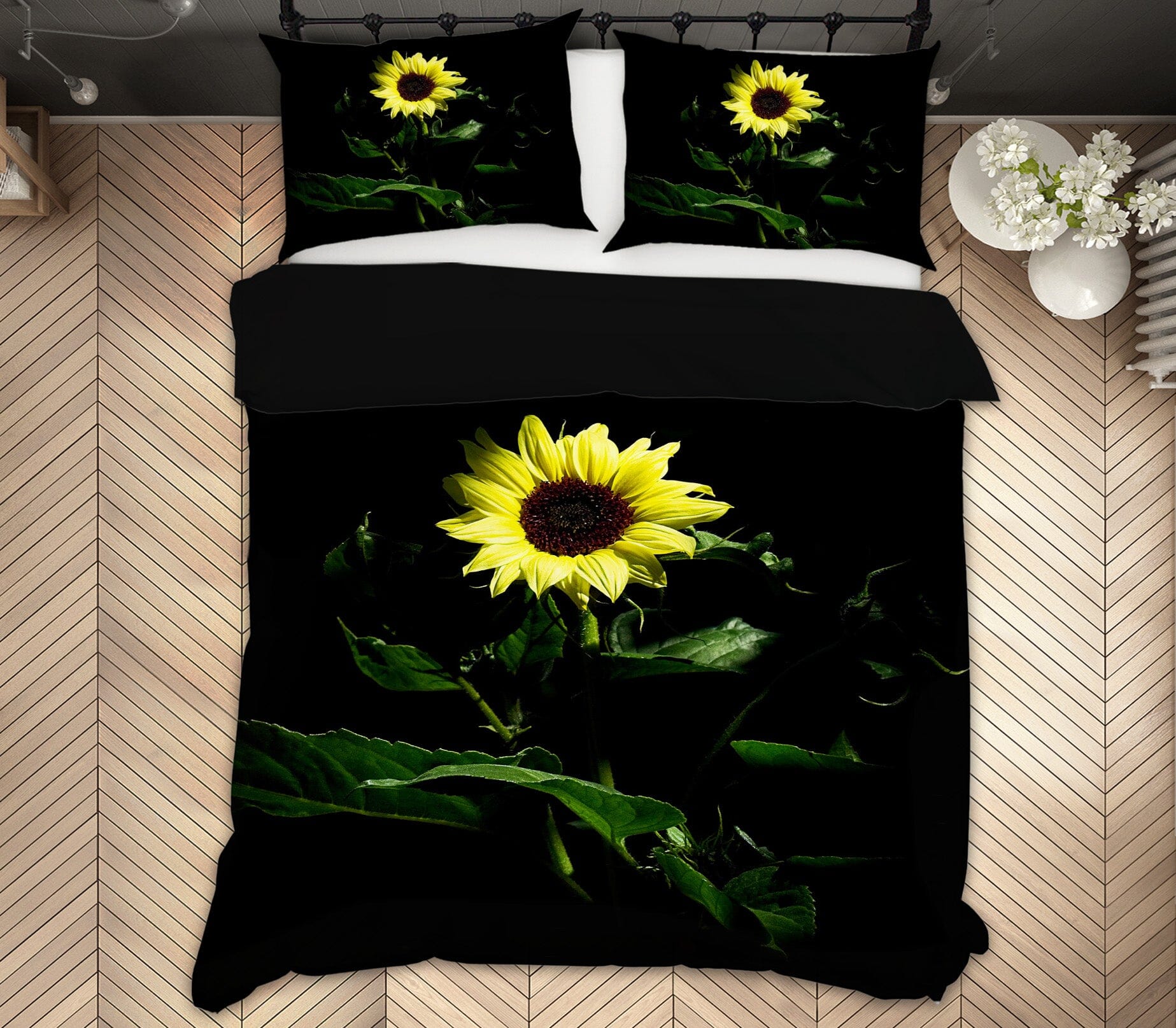 3D Sunflower 2130 Kathy Barefield Bedding Bed Pillowcases Quilt Quiet Covers AJ Creativity Home 