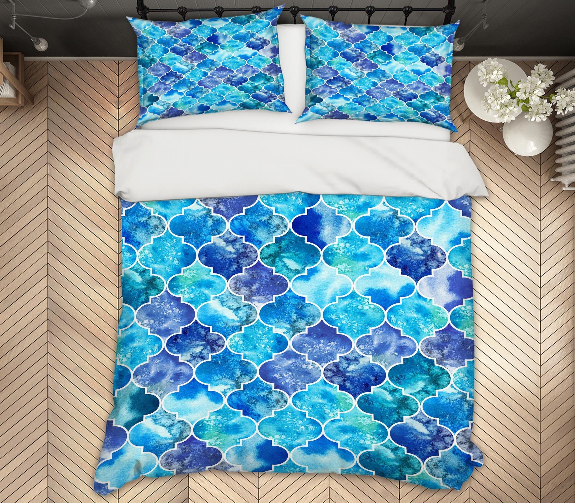 3D Blue Diamond Pattern 59232 Bed Pillowcases Quilt