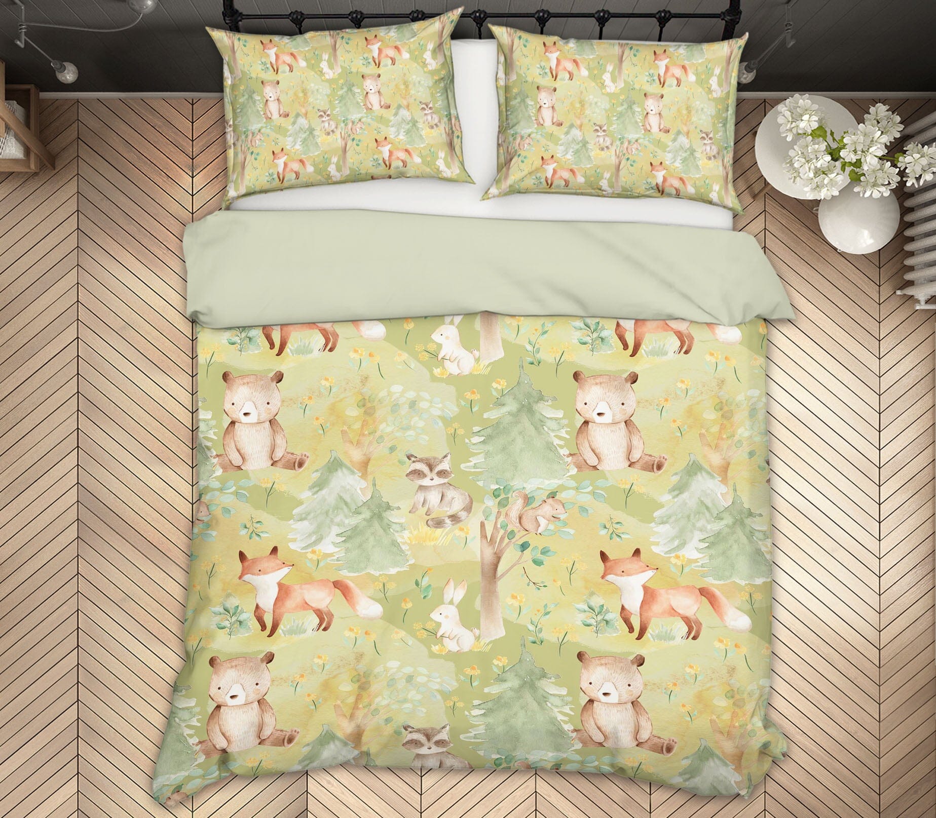 3D Fox Bear Rabbit 225 Uta Naumann Bedding Bed Pillowcases Quilt Quiet Covers AJ Creativity Home 