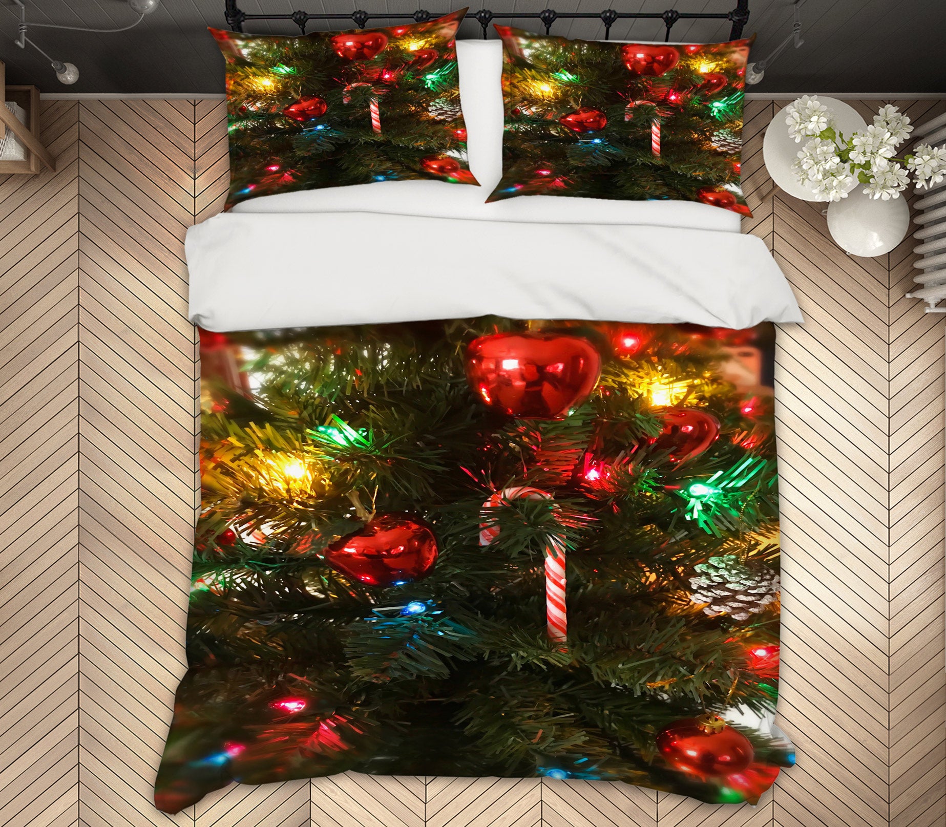 3D Color Ball Pendant 51045 Christmas Quilt Duvet Cover Xmas Bed Pillowcases