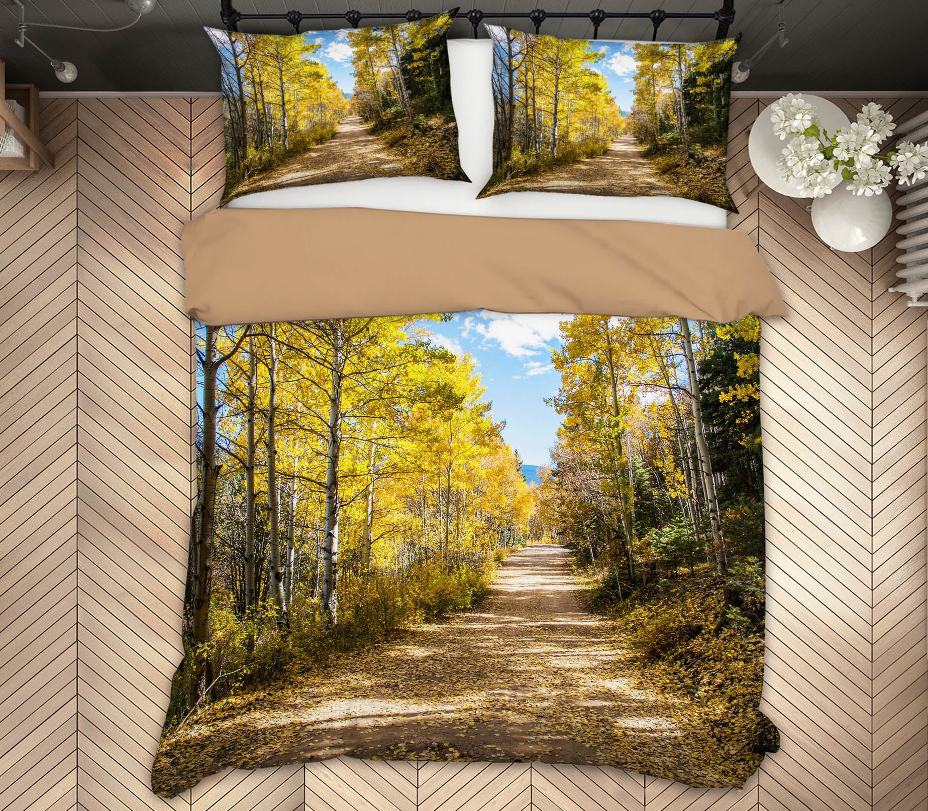 3D Shady Street 15188 Bed Pillowcases Quilt