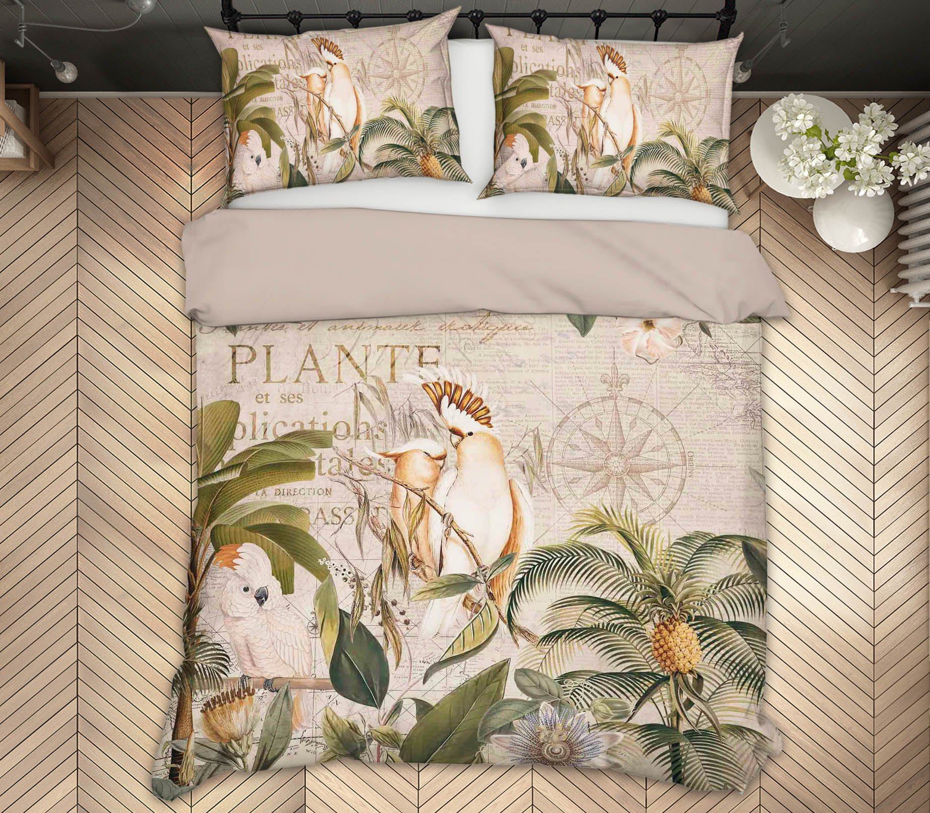 3D Branch Parrot 2143 Andrea haase Bedding Bed Pillowcases Quilt Quiet Covers AJ Creativity Home 