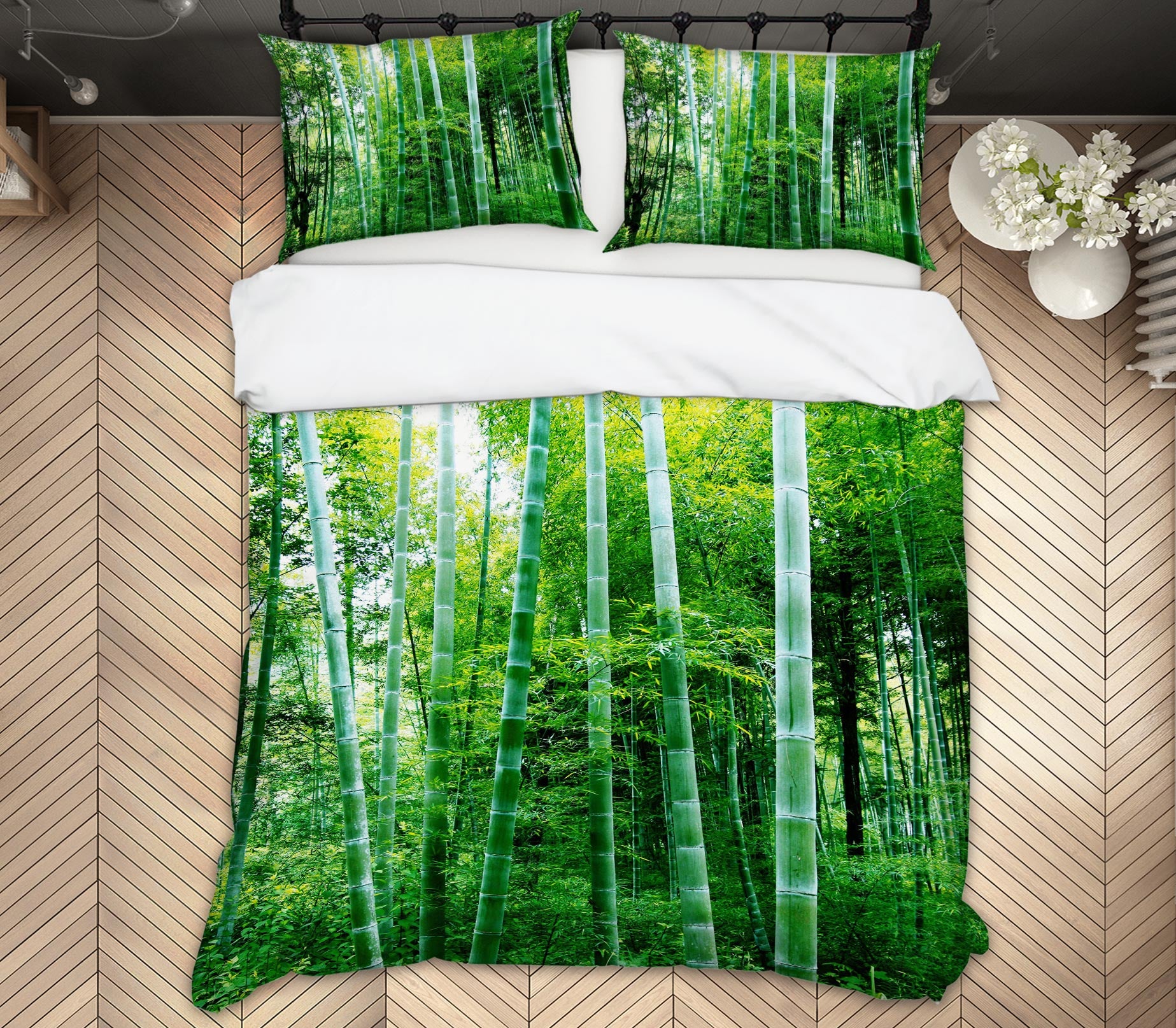 3D Bamboo Forest 13141 Bed Pillowcases Quilt