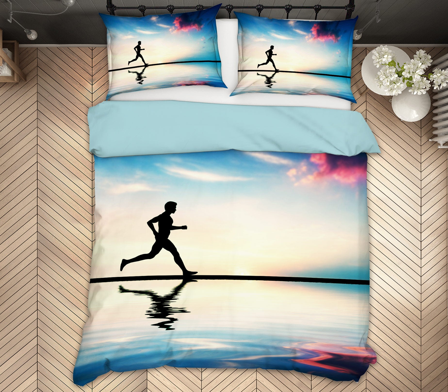 3D Run 14111 Bed Pillowcases Quilt