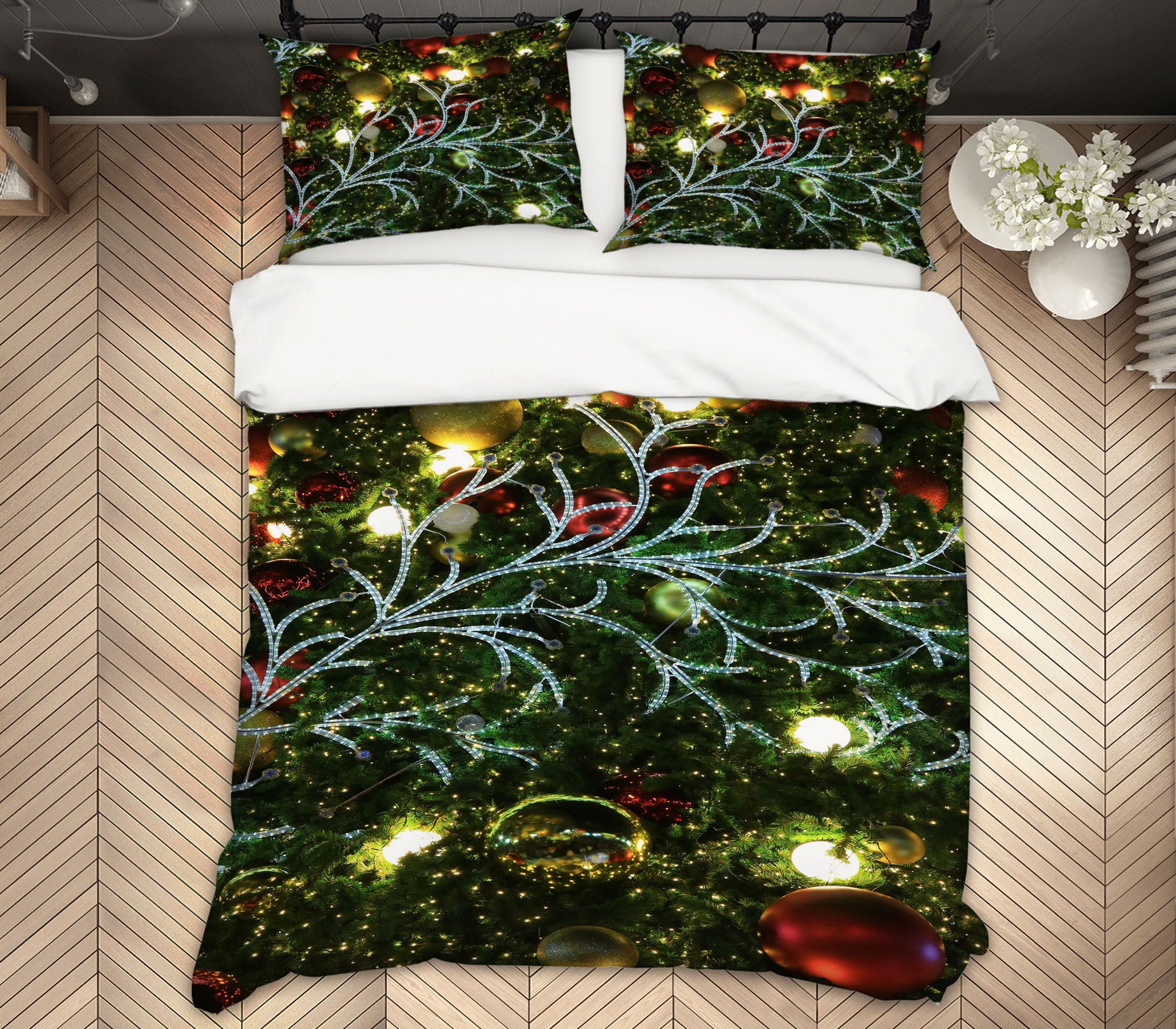 3D Branches Ball Pendant 51122 Christmas Quilt Duvet Cover Xmas Bed Pillowcases