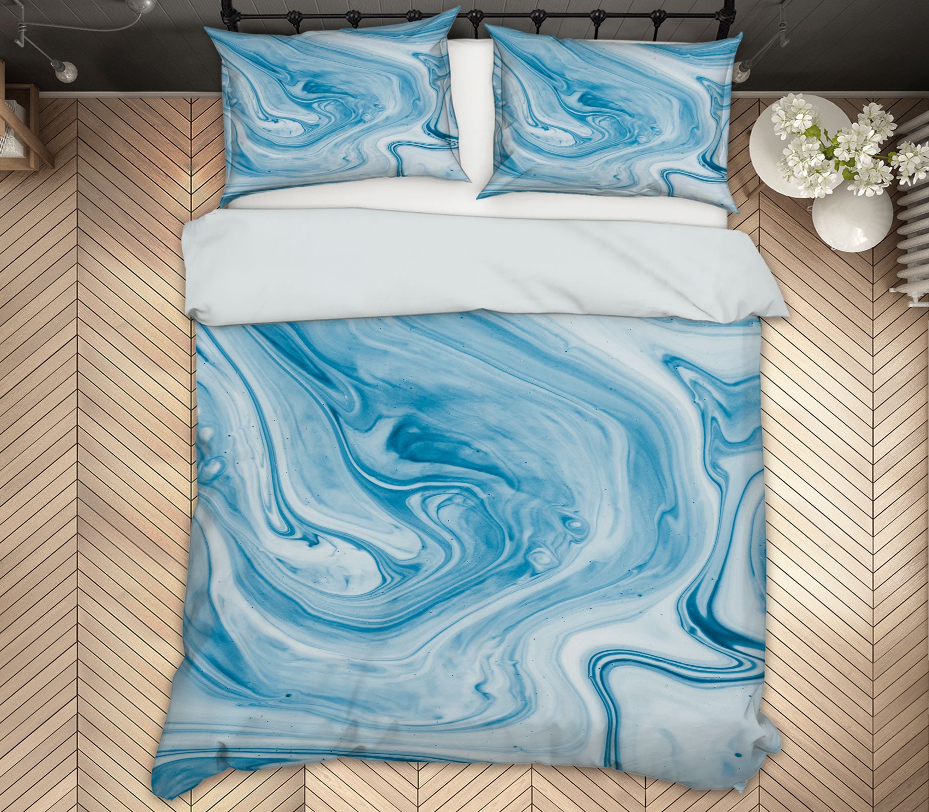 3D Sky Blue Texture 59191 Bed Pillowcases Quilt