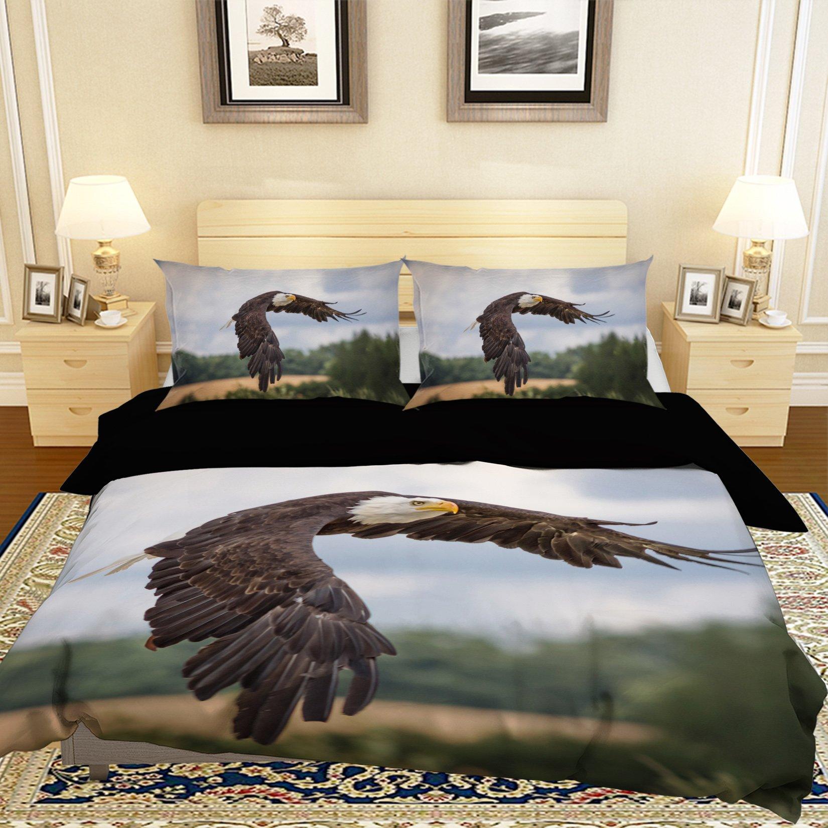 3D Eagle Spreading Wings 1910 Bed Pillowcases Quilt Quiet Covers AJ Creativity Home 