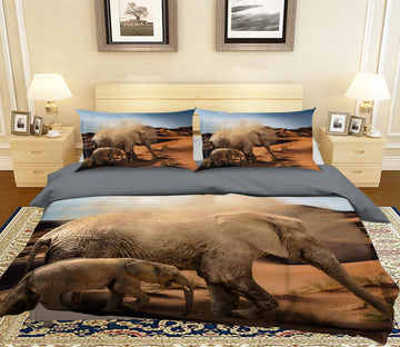 3D Elephant Group 1937 Bed Pillowcases Quilt Quiet Covers AJ Creativity Home 