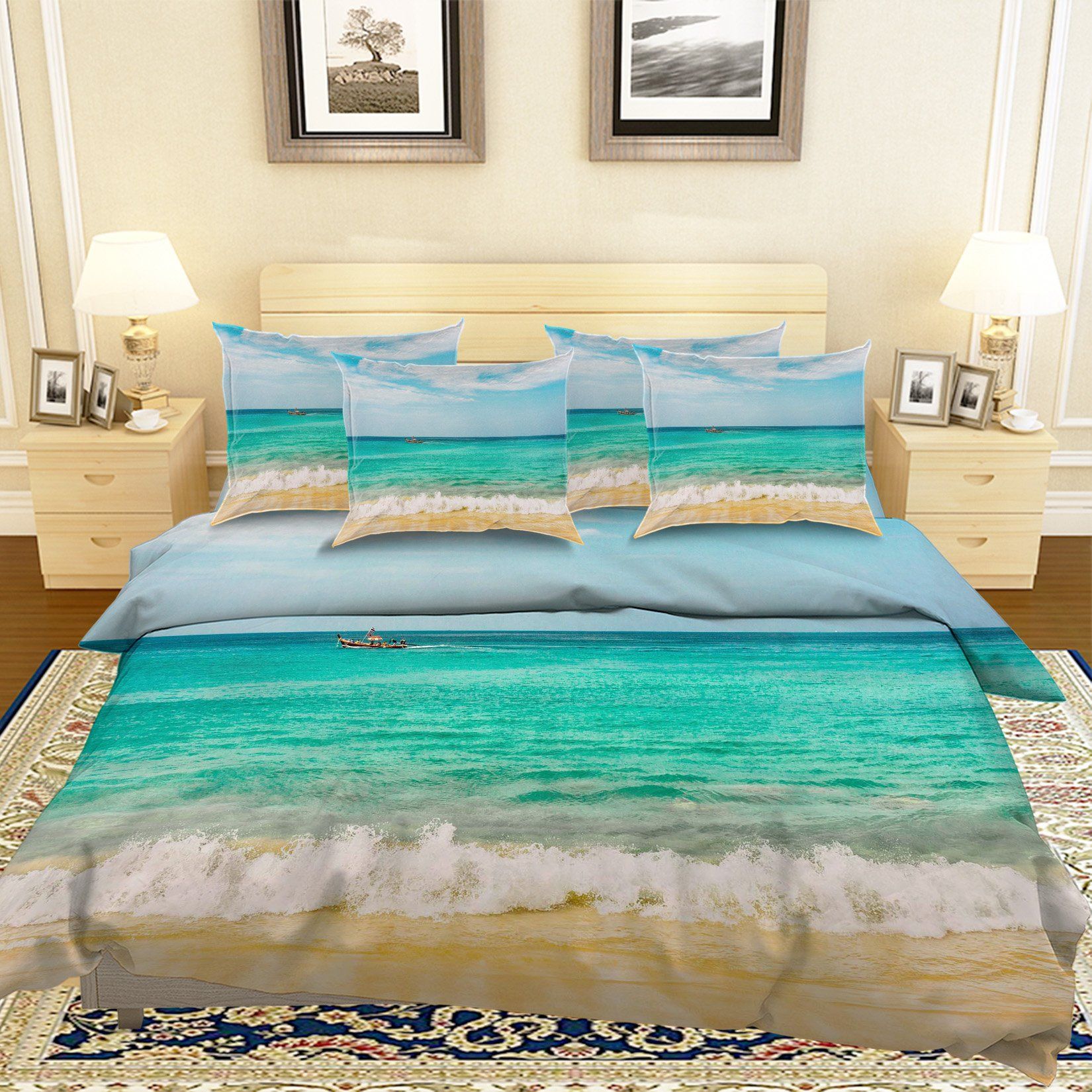 3D Vast Blue Sea 31 Bed Pillowcases Quilt Wallpaper AJ Wallpaper 