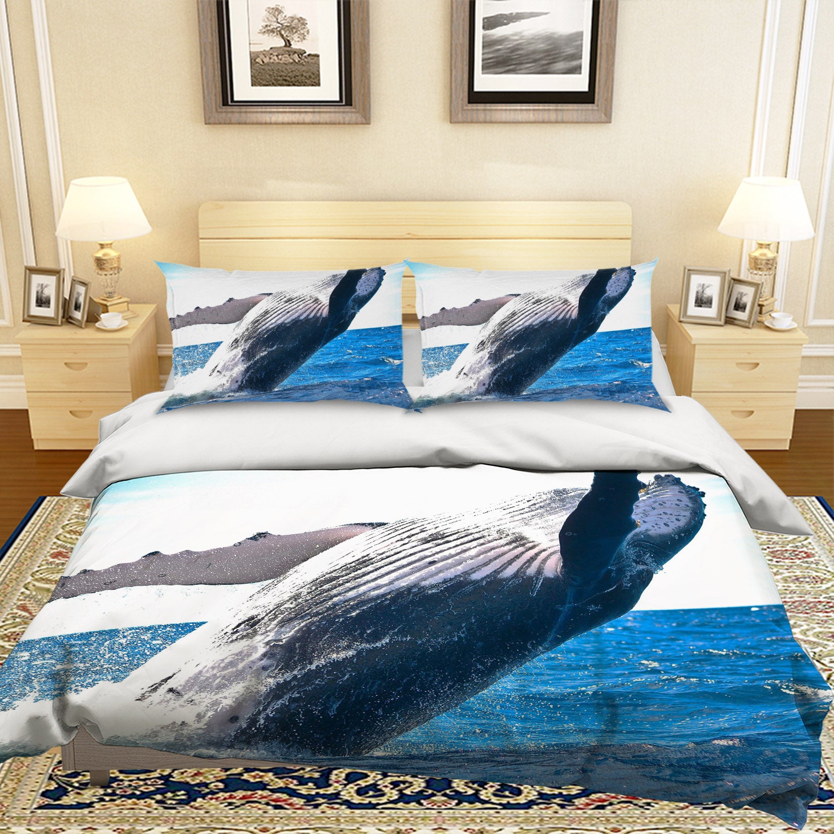 3D Sea Whale 009 Bed Pillowcases Quilt