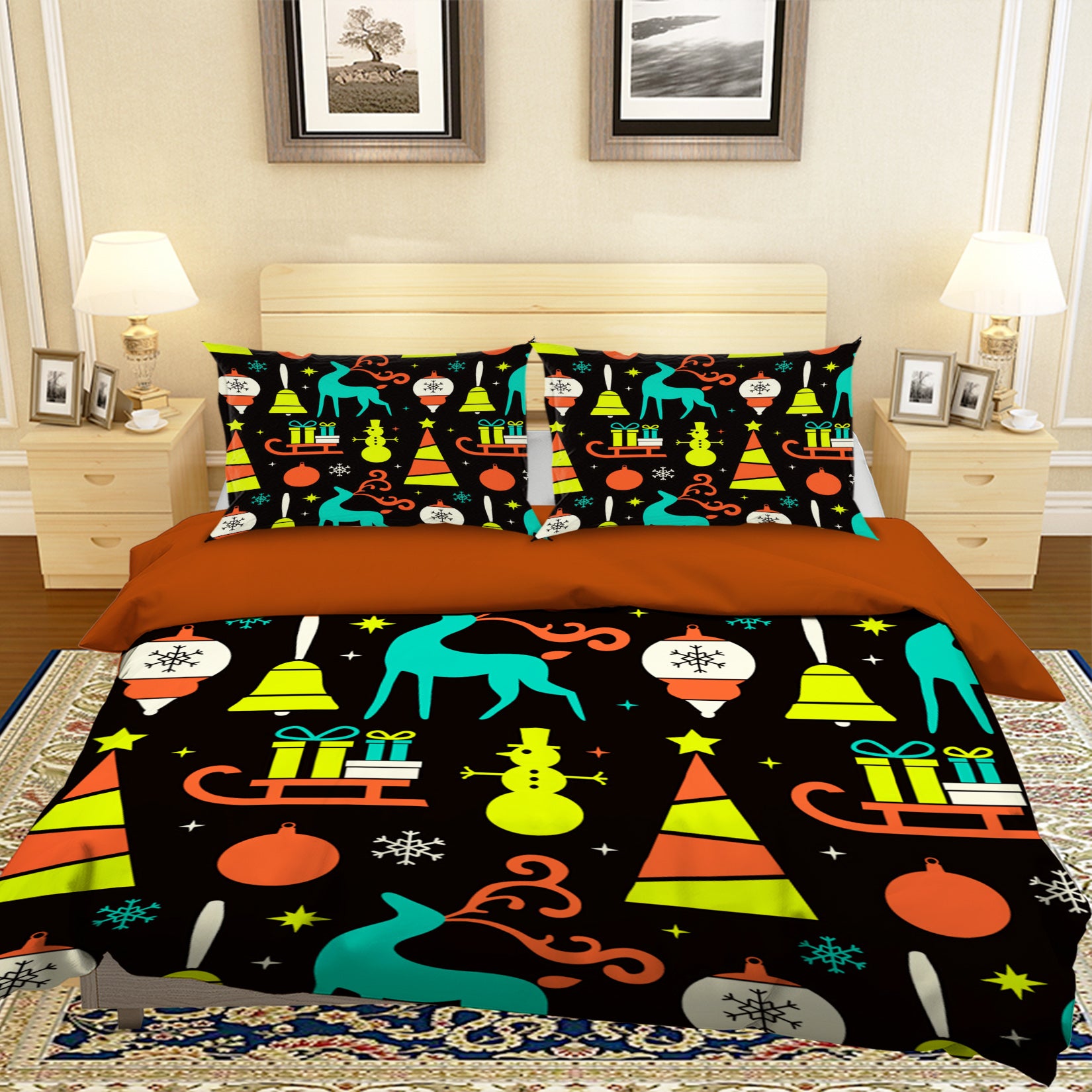 3D Christmas Element Pattern 45033 Christmas Quilt Duvet Cover Xmas Bed Pillowcases