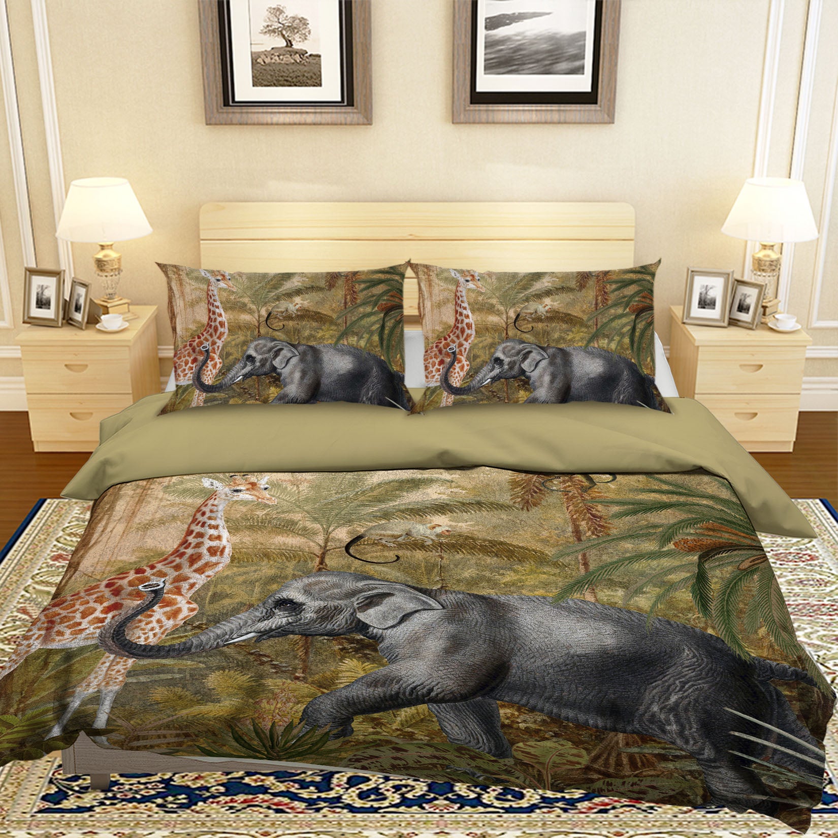 3D Elephant Giraffe 18149 Uta Naumann Bedding Bed Pillowcases Quilt
