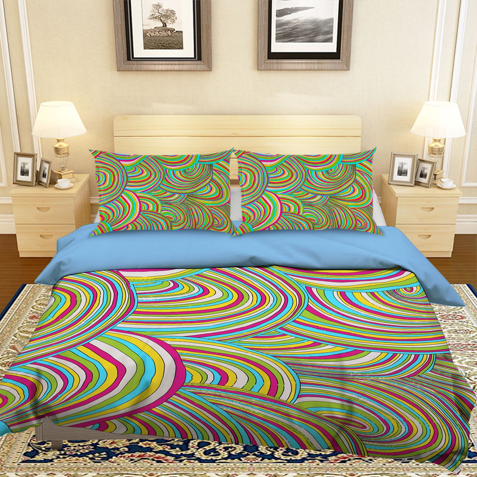 3D Color Circle Pattern 077 Bed Pillowcases Quilt