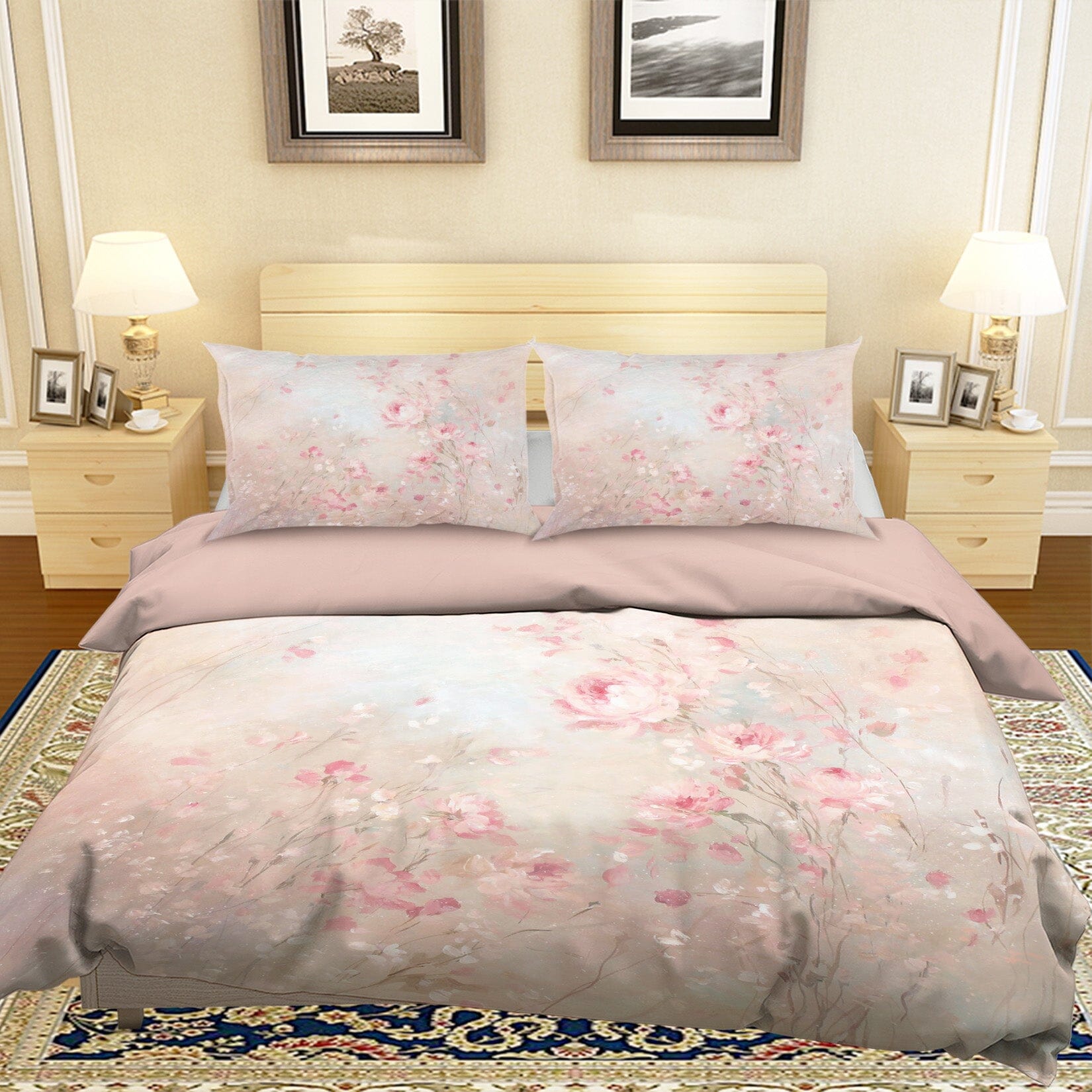3D Pink Rose 026 Debi Coules Bedding Bed Pillowcases Quilt Quiet Covers AJ Creativity Home 