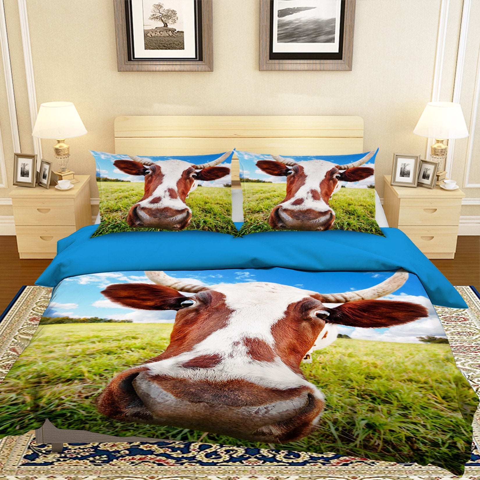 3D Cow Farm 133 Bed Pillowcases Quilt