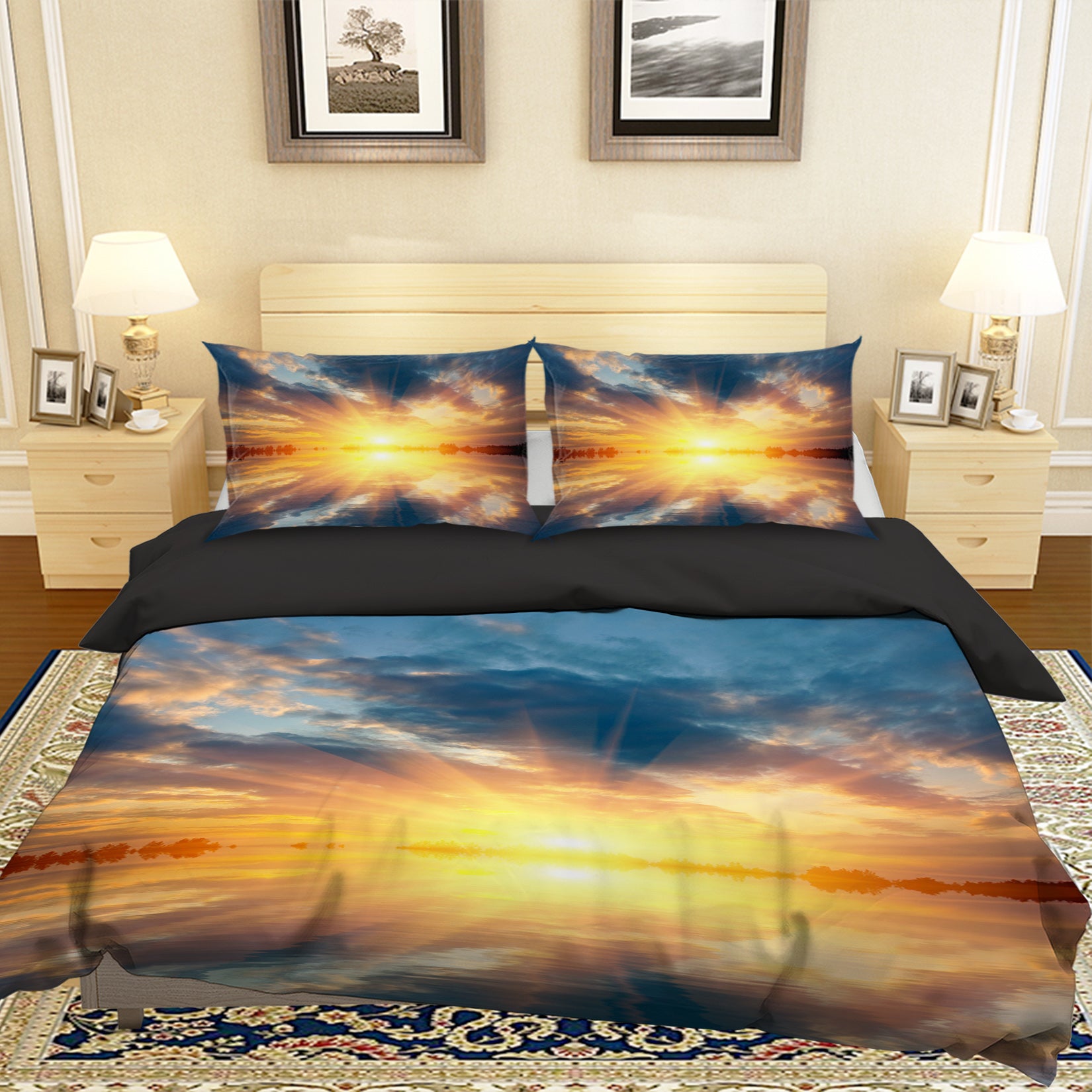 3D Sunset Clouds 061 Bed Pillowcases Quilt