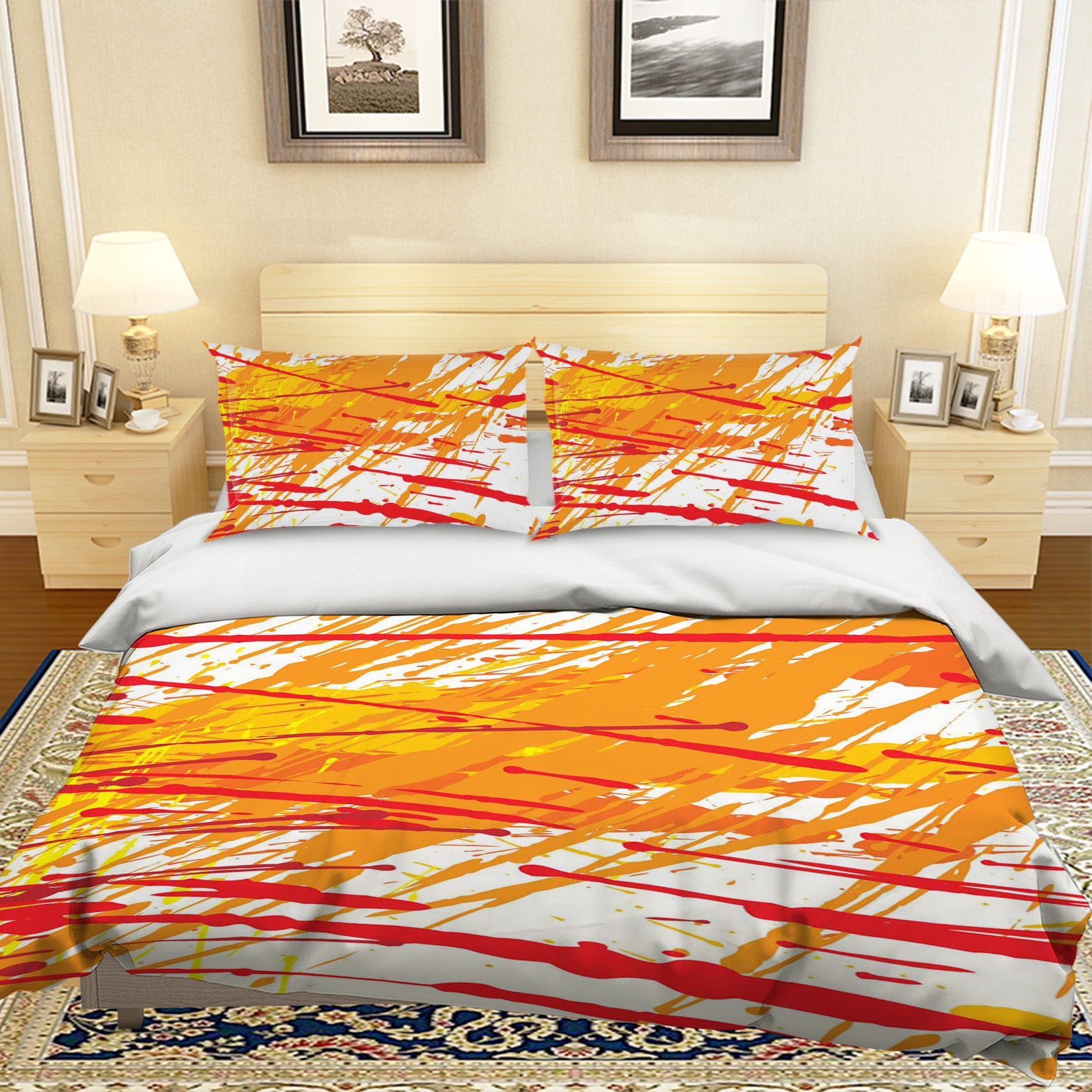 3D Red Abstract 090 Bed Pillowcases Quilt