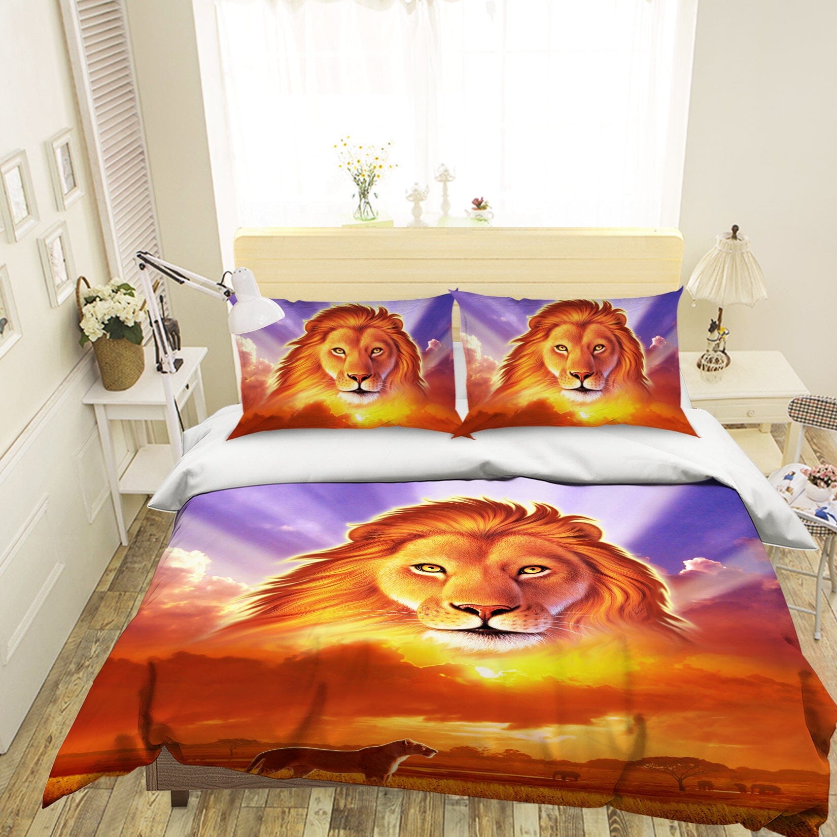3D Lion King 2126 Jerry LoFaro bedding Bed Pillowcases Quilt Quiet Covers AJ Creativity Home 