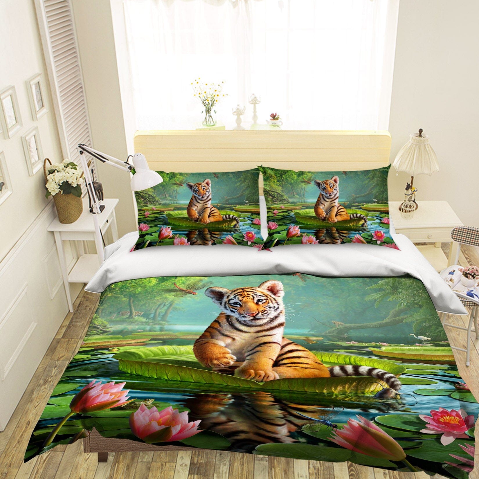3D Tiger Lily 2109 Jerry LoFaro bedding Bed Pillowcases Quilt Quiet Covers AJ Creativity Home 
