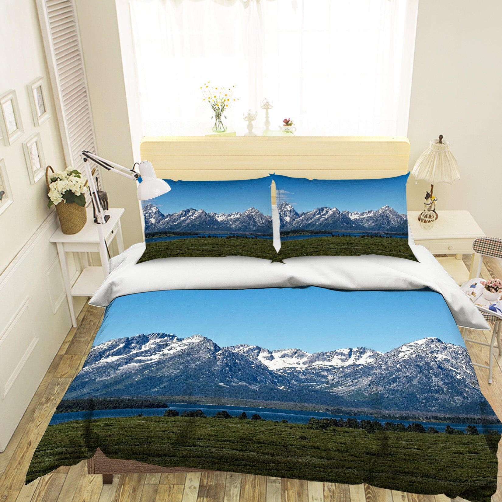 3D Snow Mountain 2121 Kathy Barefield Bedding Bed Pillowcases Quilt Quiet Covers AJ Creativity Home 