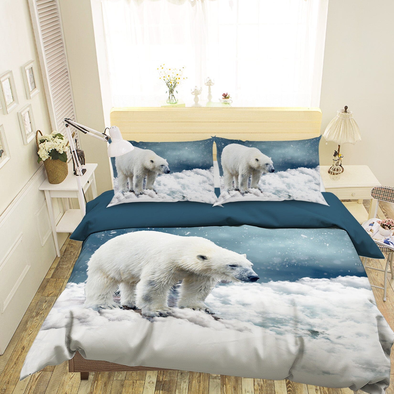 3D Polar Bear 1938 Bed Pillowcases Quilt Quiet Covers AJ Creativity Home 