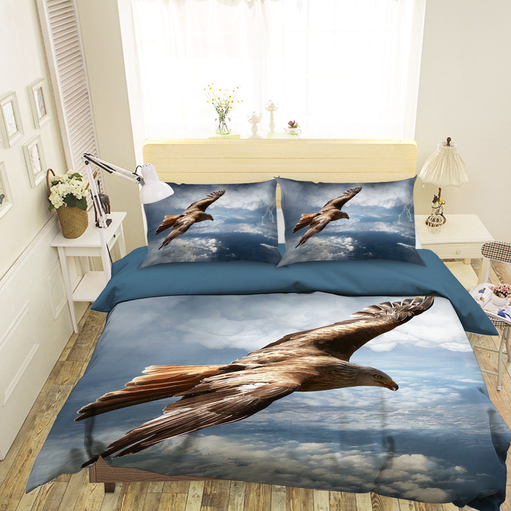 3D Eagle Sea 1911 Bed Pillowcases Quilt Quiet Covers AJ Creativity Home 